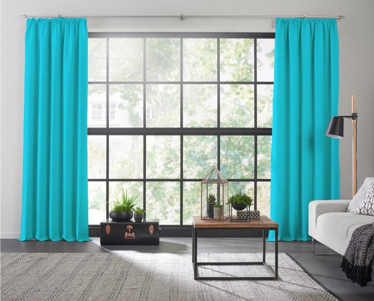 WIRTH Dim out Vorhang Türkis Verdunklungsstoff Polyester