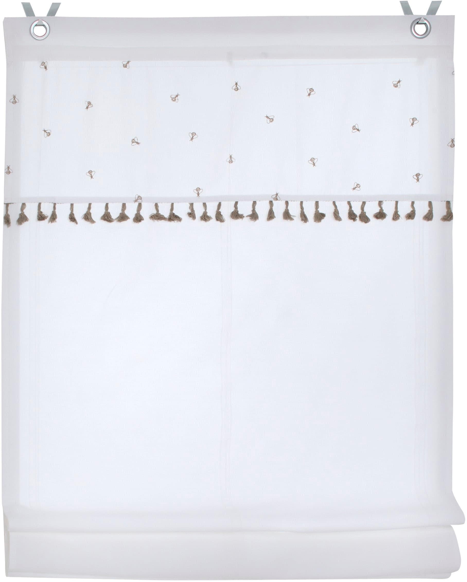 Raffrollo KUTTI Honey Gr. 3 Beige Weiß Baumwolle Blickdicht