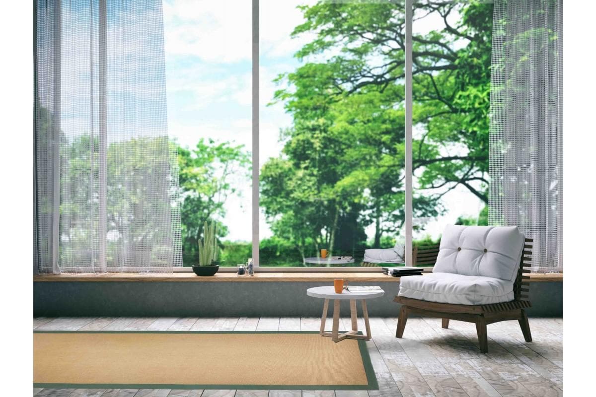 CarpetFine Sisalteppich Grün Handgewebt mit Bordüre