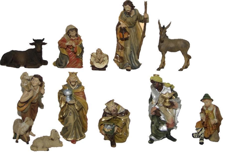 Alfred Kolbe Krippenfigur Weihnachtsdeko Set 11-tlg. Naturfarbig