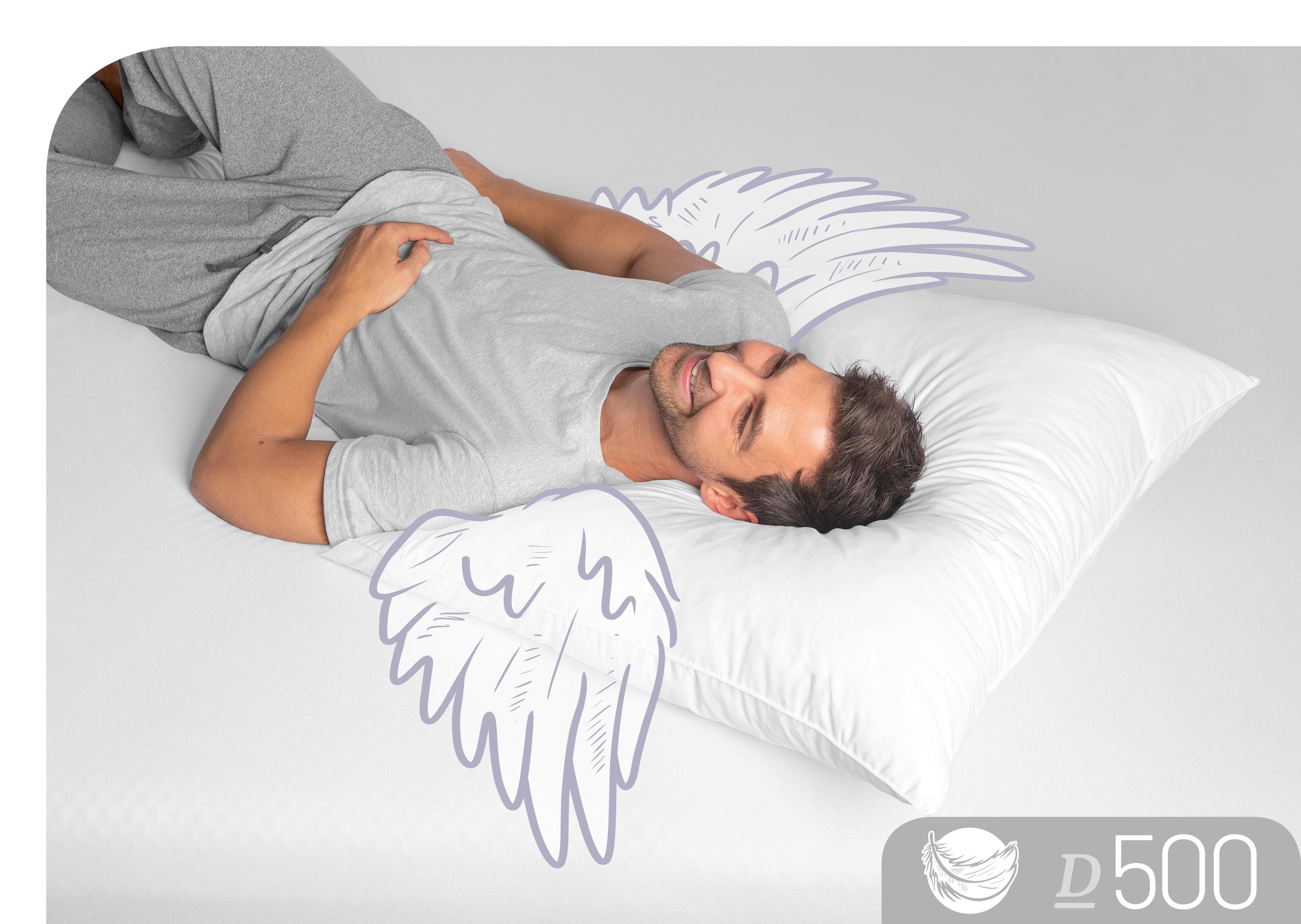 3-Kammer-Kopfkissen SCHLAFSTIL "D500" weiß 100% Baumwolle