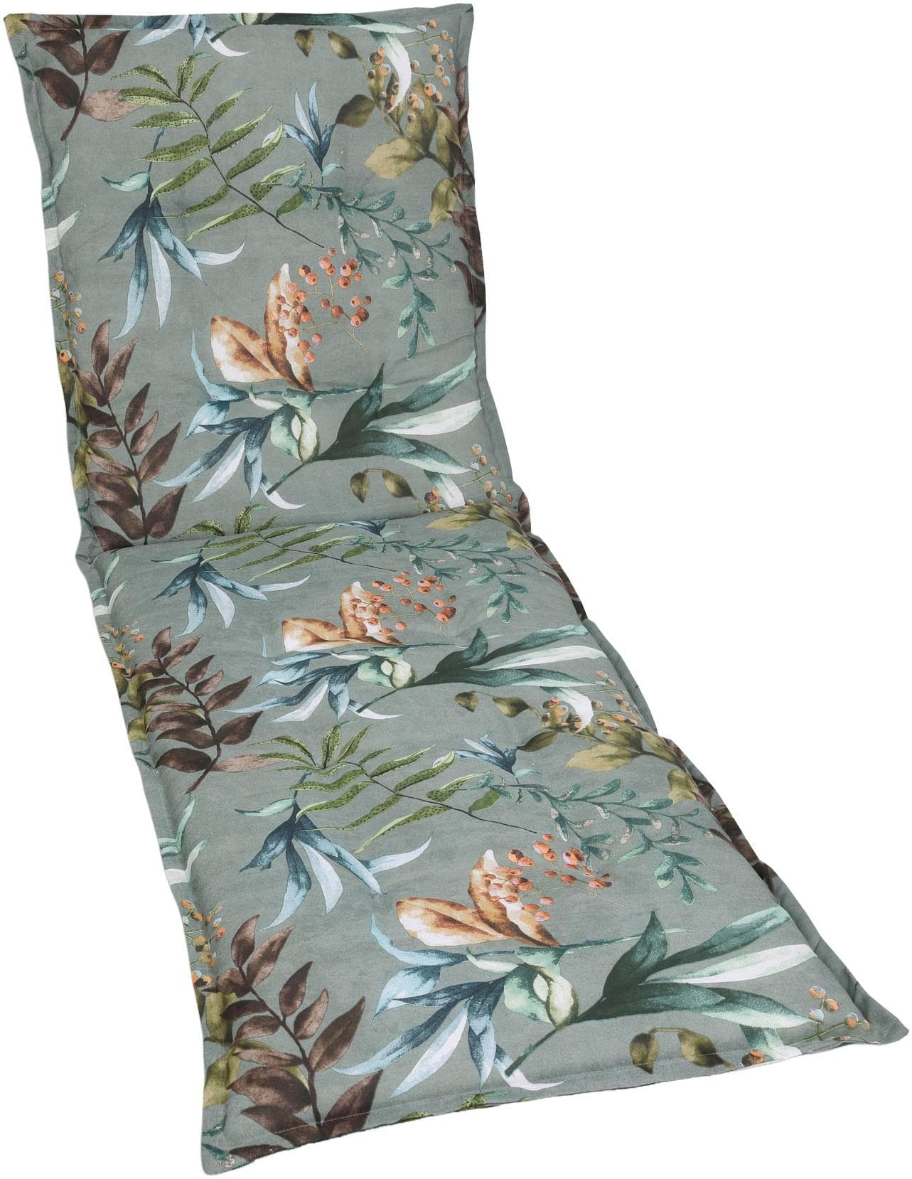 Liegenauflage GO-DE Grün Polsterauflage Blätter Beeren