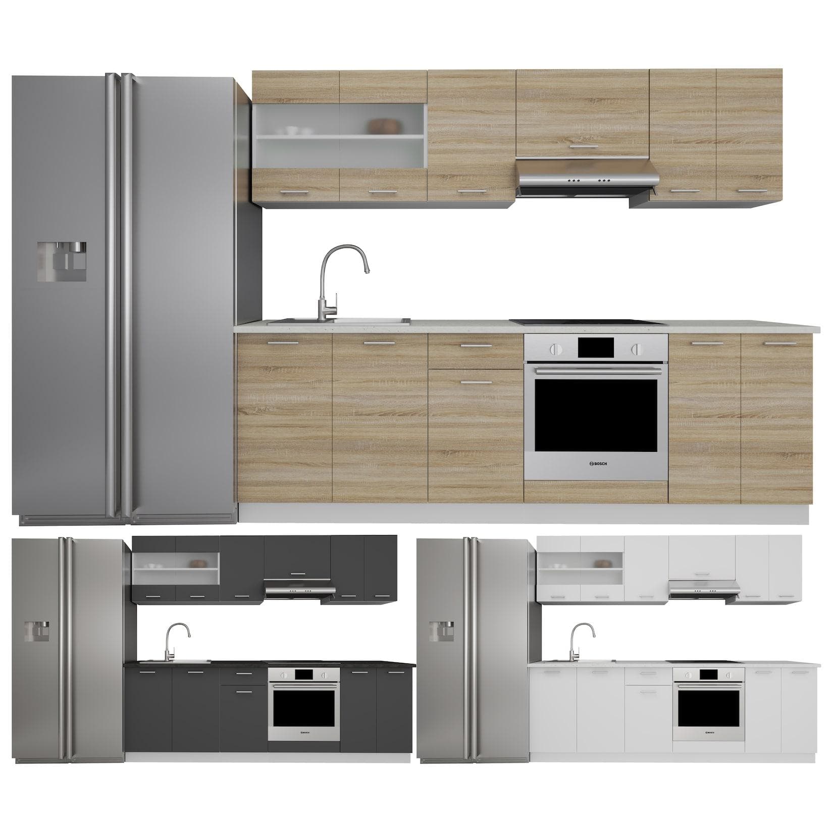 VCM 8-tlg Einbauküche Küchenzeile Küchenblock Komplettküche - Esilo