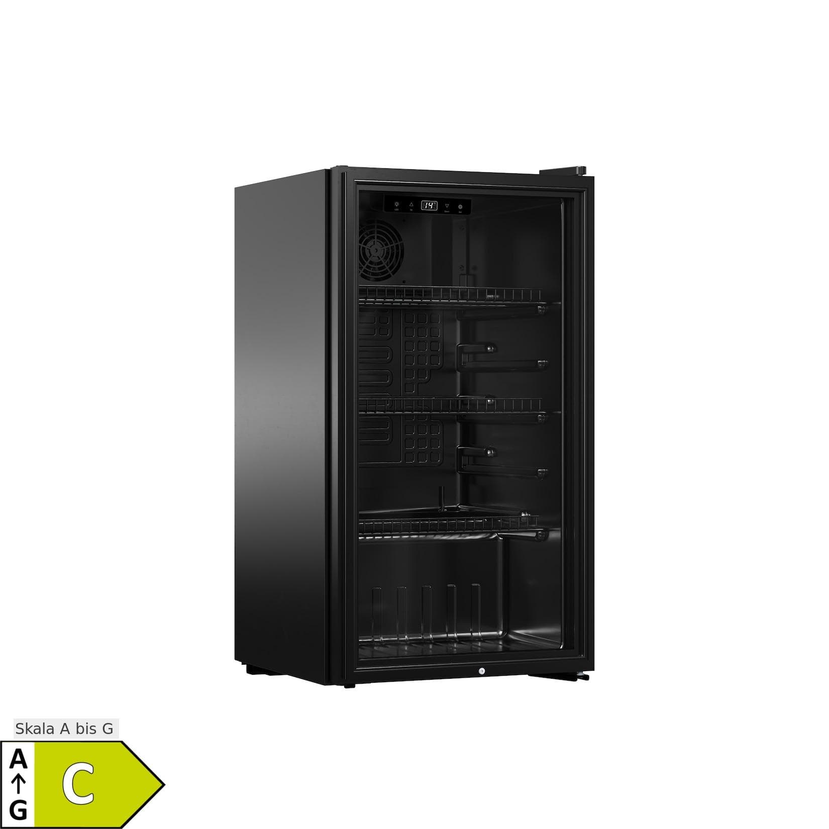 PKM Glastürkühlschrank GKS83B Schwarz 89 L