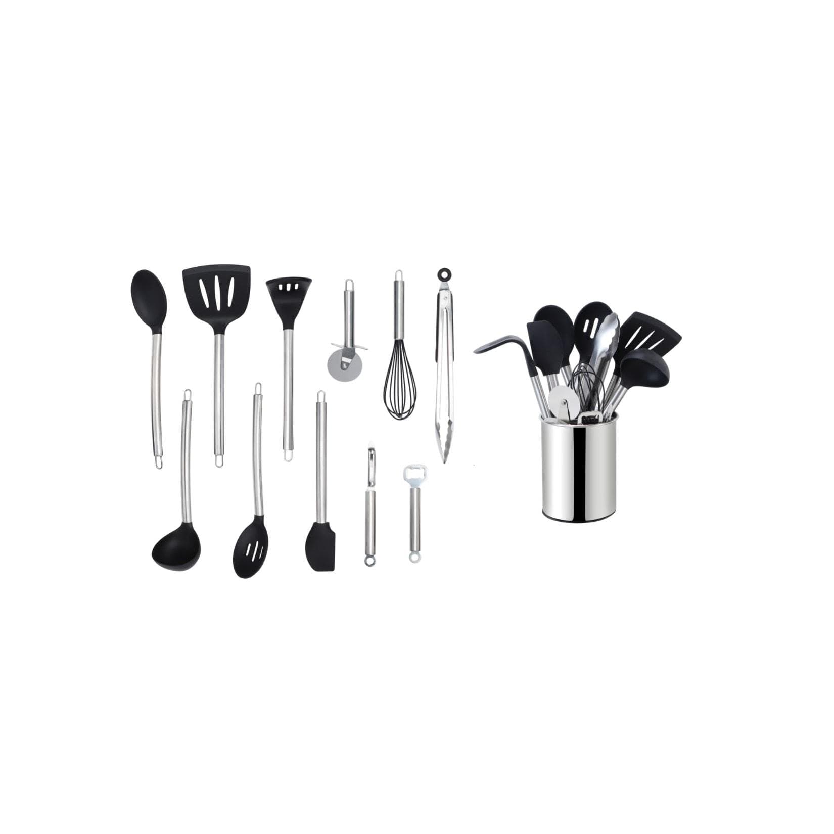 ECHTWERK Küchenorganizer-Set Silber Kochbesteck