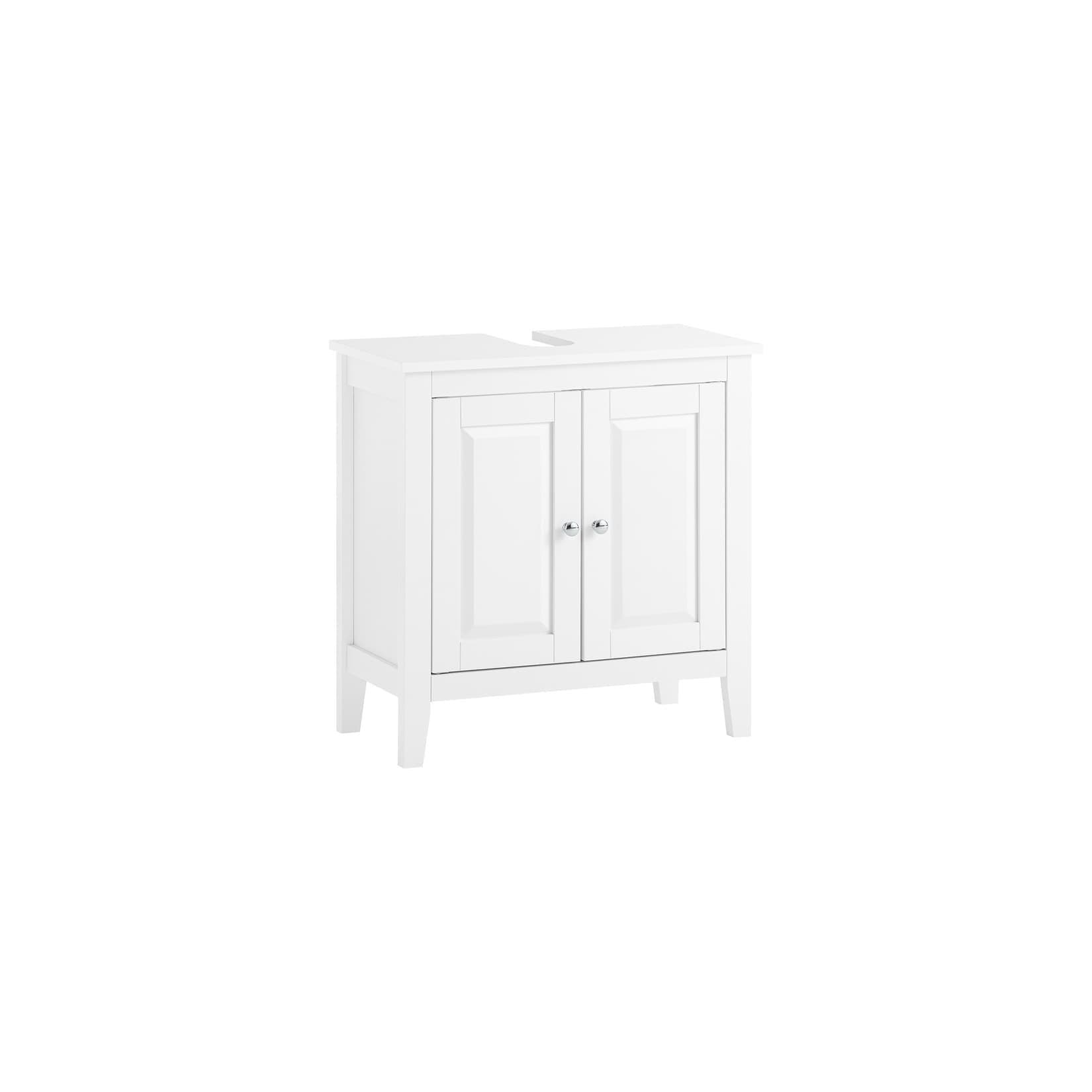 SoBuy Waschbeckenunterschrank 2 Türen Weiß Rustikal