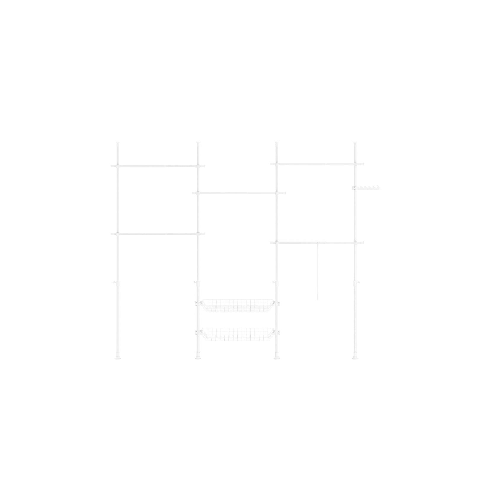 SoBuy Garderobenständer Weiß mit 2 Ablagen