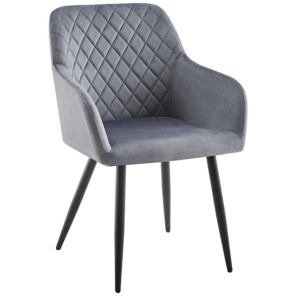 Ti'me Armlehnstuhl Grau Schwarz Metall Textil Esszimmerstuhl