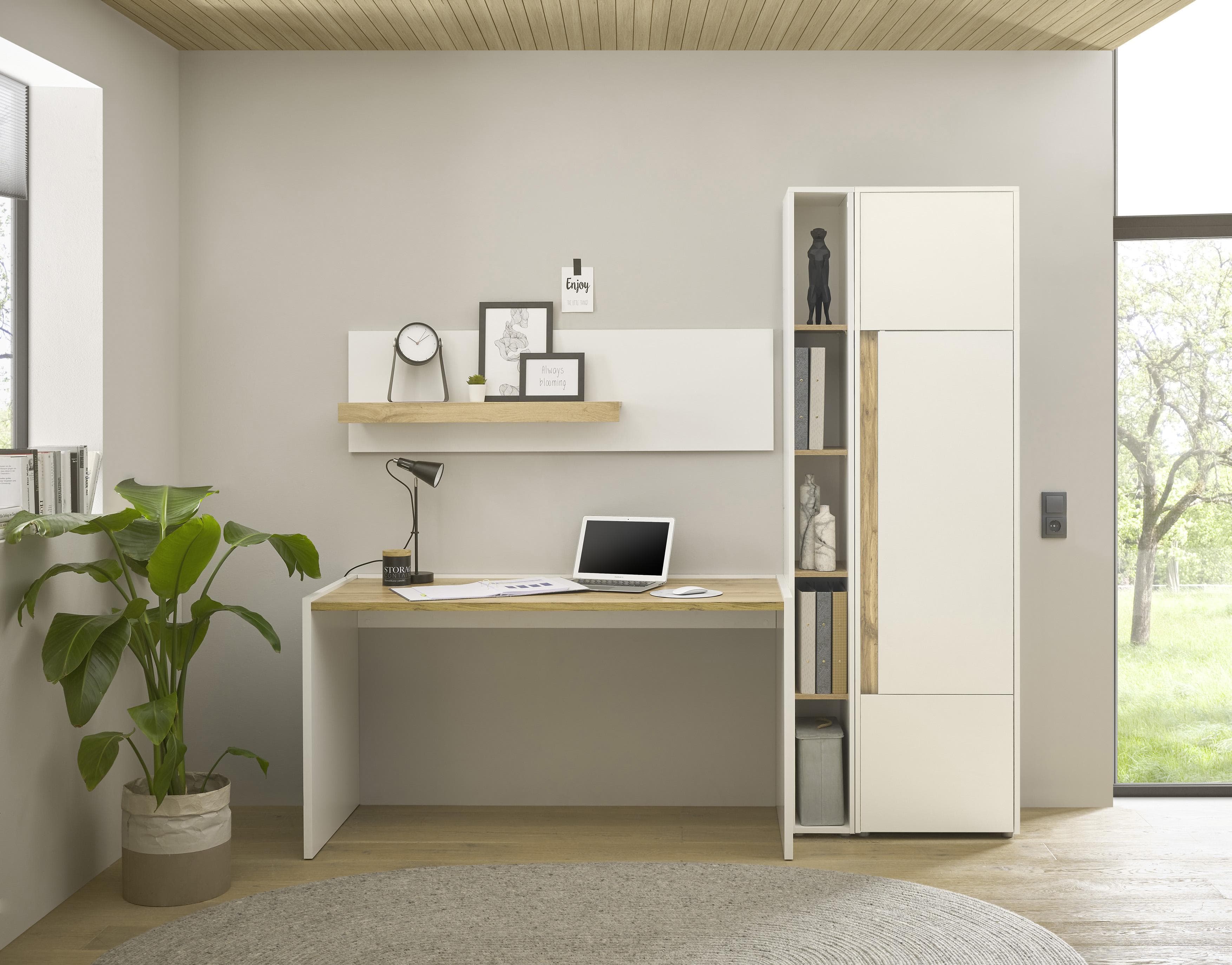 HOME AFFAIRE CiTY/GiRON Büromöbel-Set Weiß