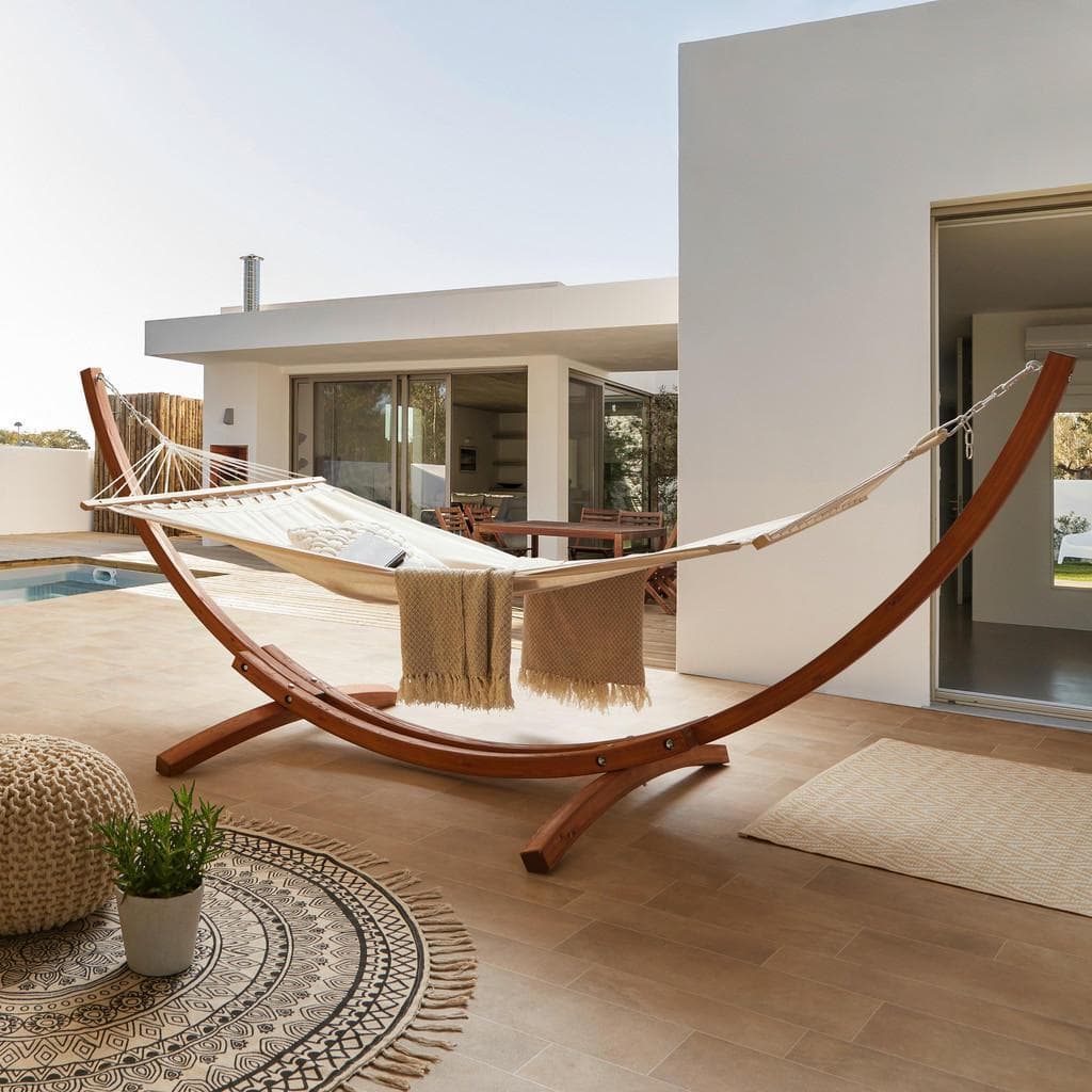 Ambia Garden Hängematte Beige Eukalyptusholz