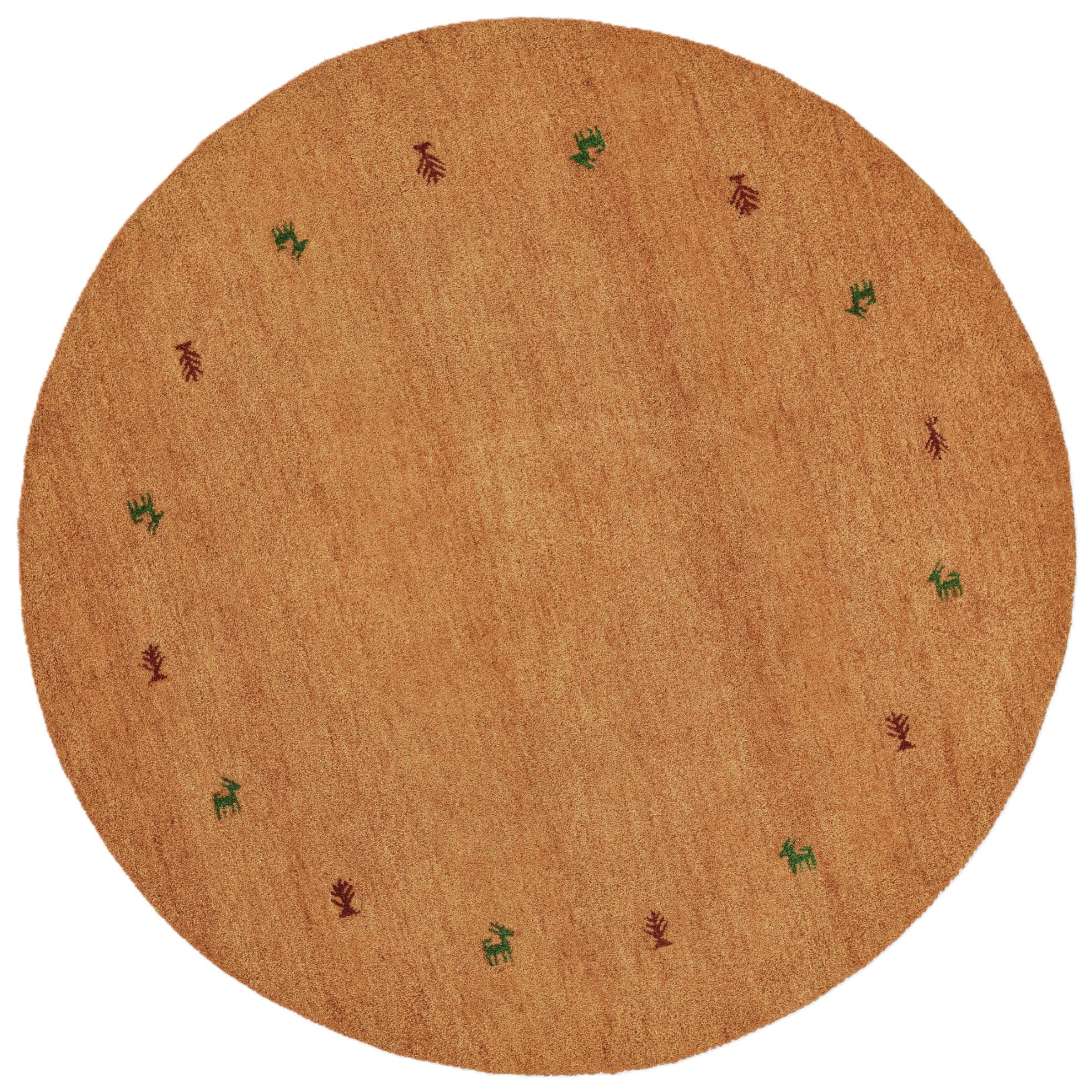 Theko Wollteppich Gabbeh Motiv Handgefertigt Tiermotiv Wolle 200cm