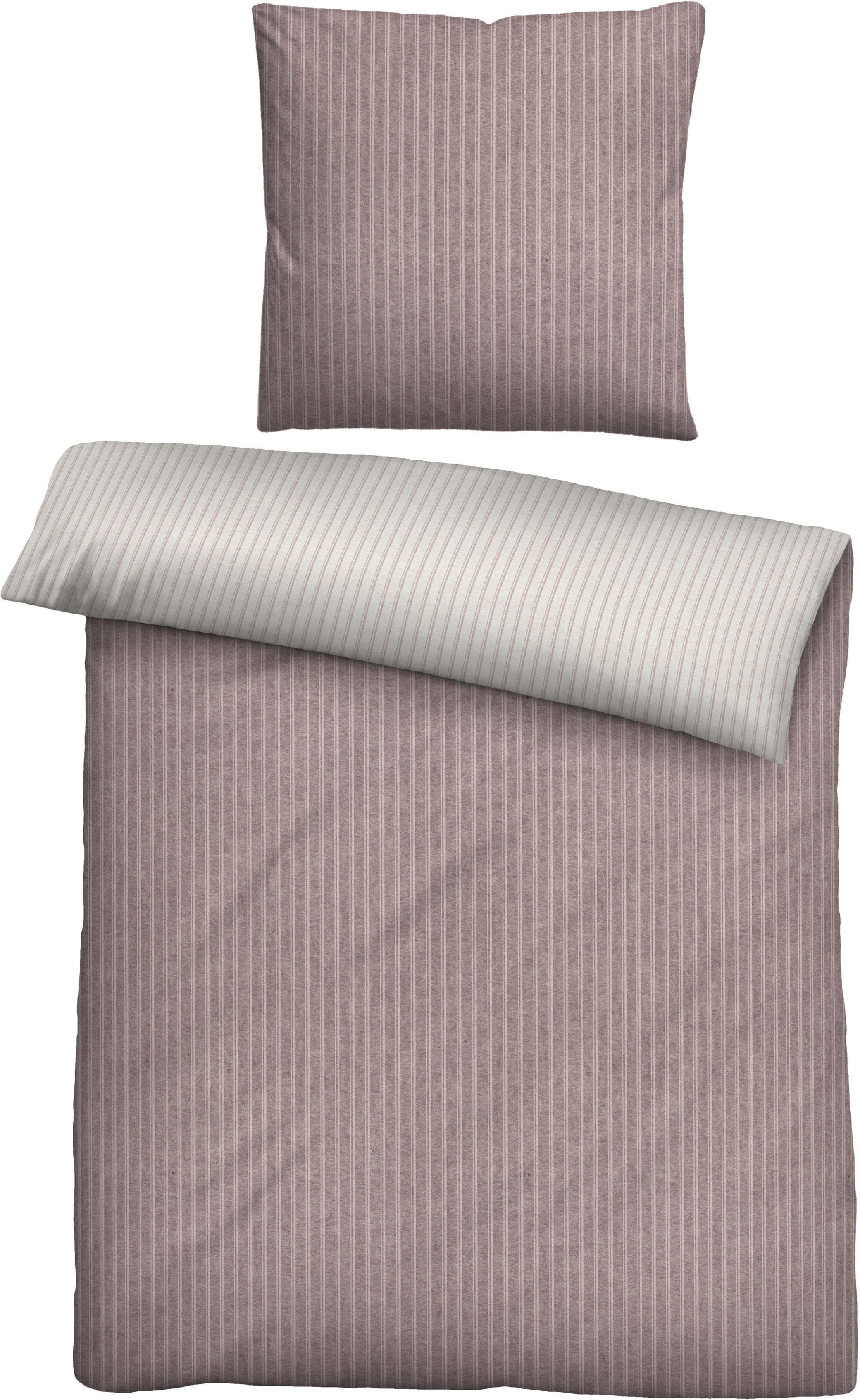 Wendebettwäsche BIBERNA Tillmann Rosa Flanell