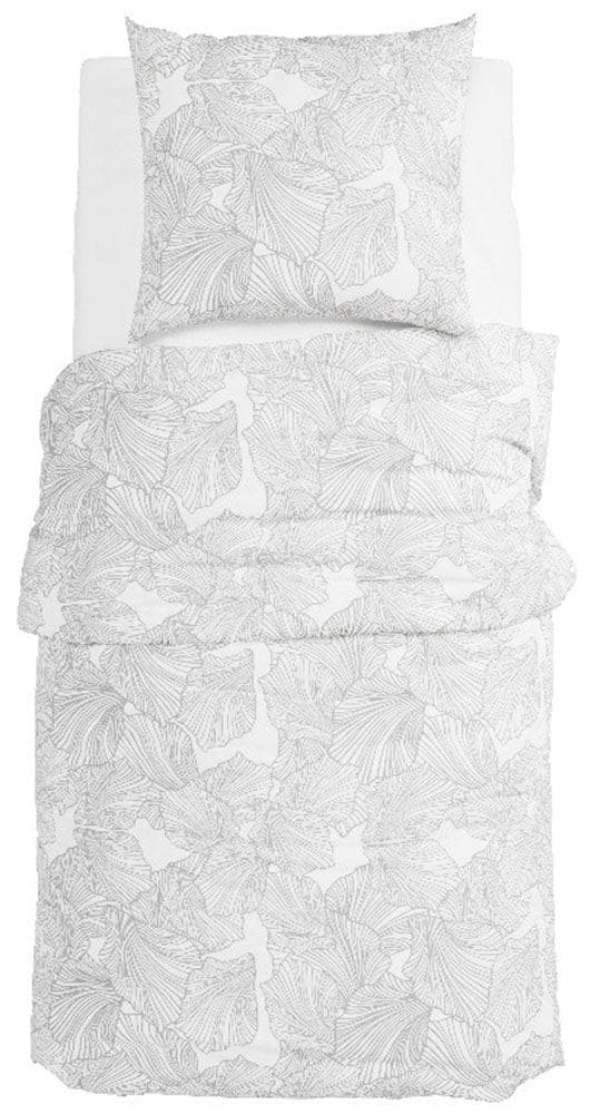 Wendebettwäsche GRUND Gr. 2 Weiß/Grau Baumwoll-Satin