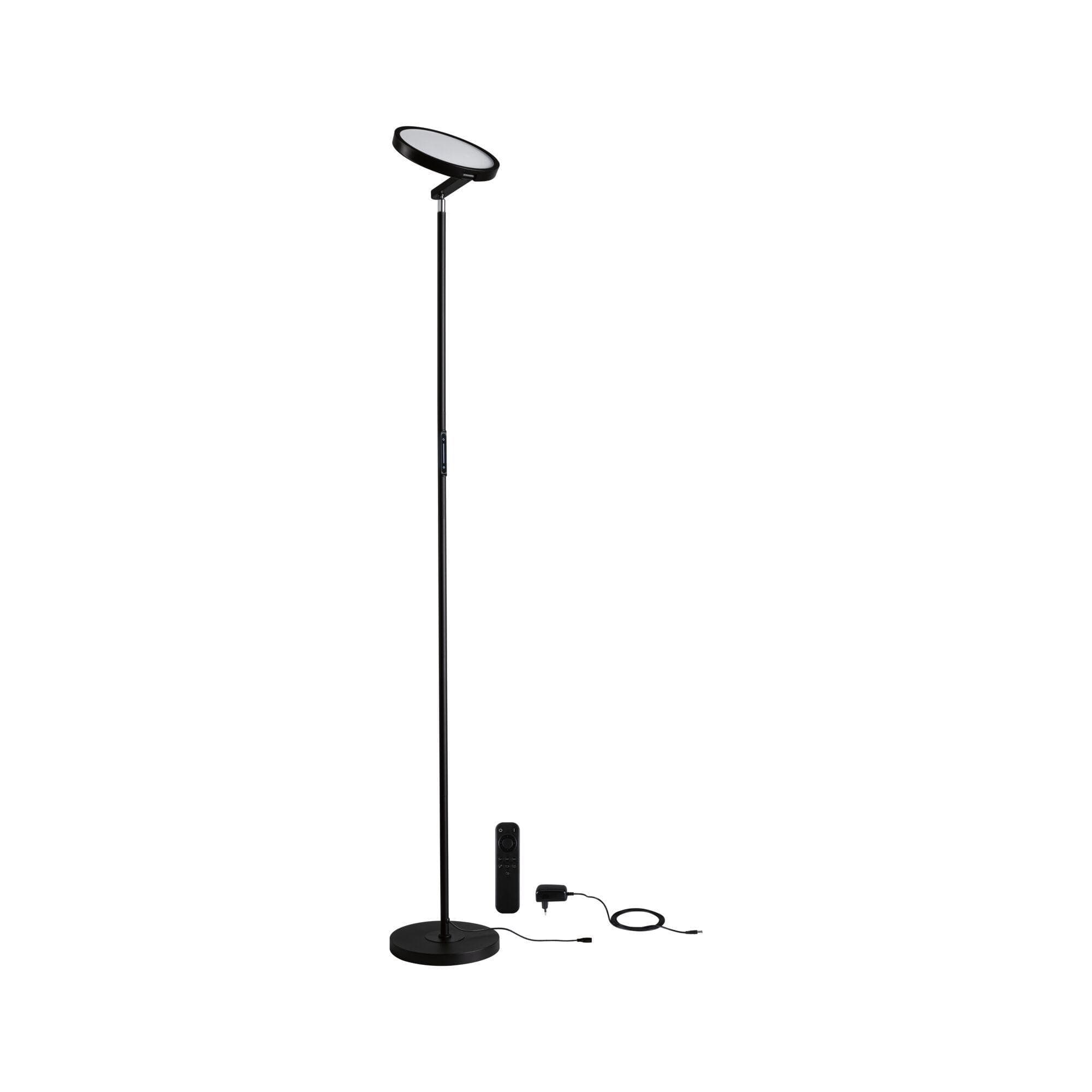 LED Stehlampe, Metall, Kunststoff, Schwarz, 25x175 cm