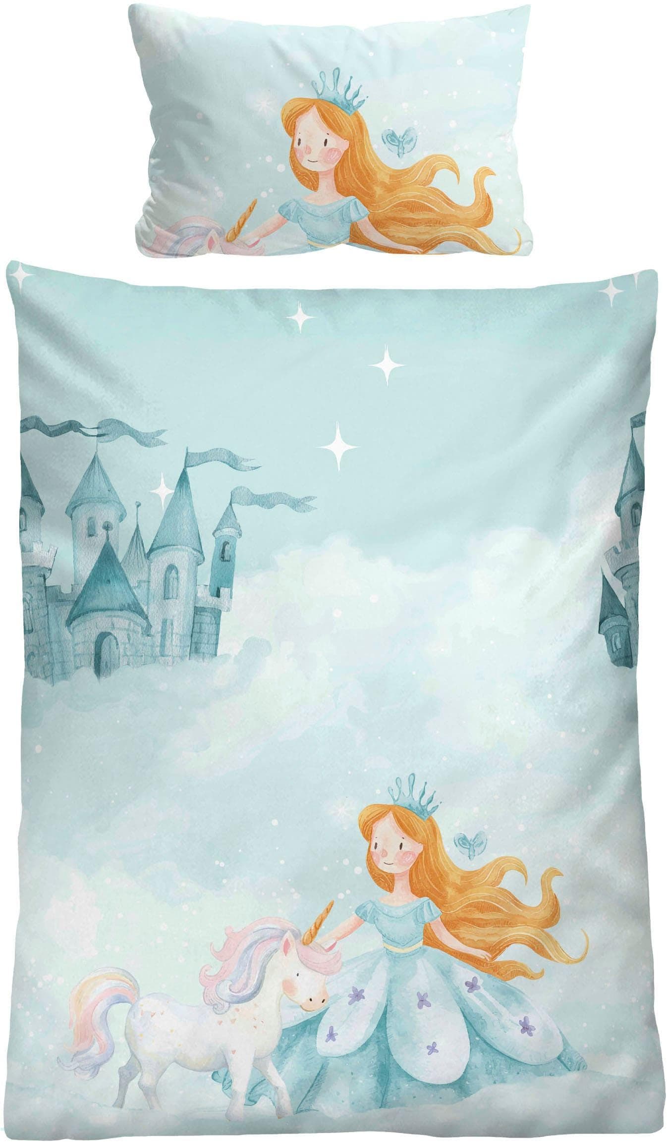 Kinderbettwäsche Prinzessin - Baumwolle und Feinbiber