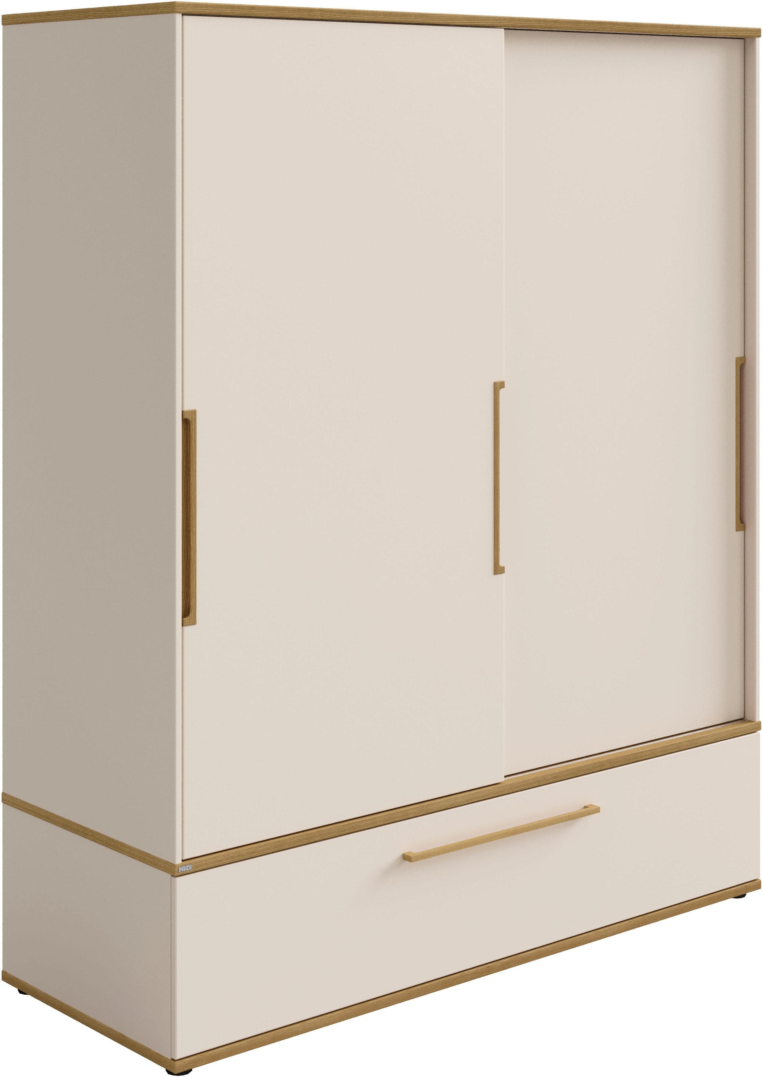 PAIDI Schiebetürenschrank "STIENE" Beige/Eiche 2 Türen 1 Schublade Soft-Close