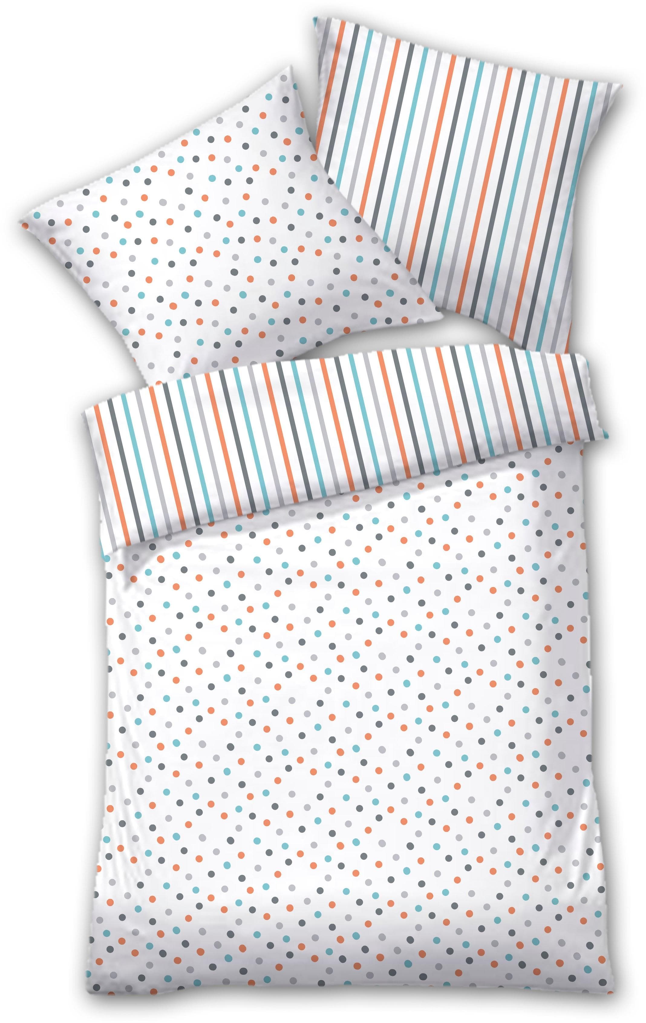 Dyckhoff Bettwäsche 4014 Rot/Gruen Mako-Satin