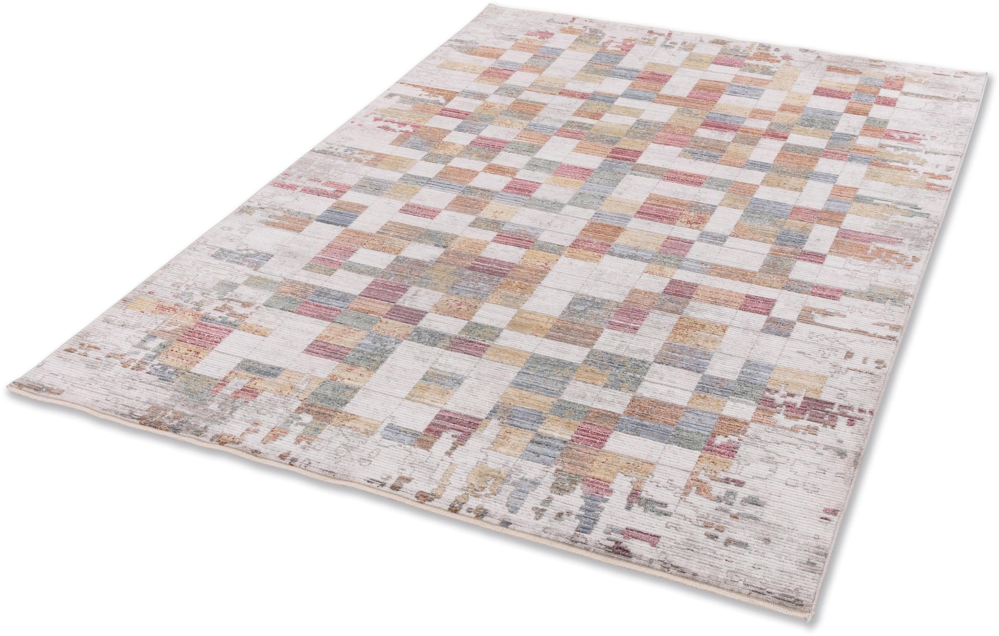 ASTRA Teppich Calea 232: Bunter Kurzflor-Teppich mit Fransen fürs Wohnzimmer