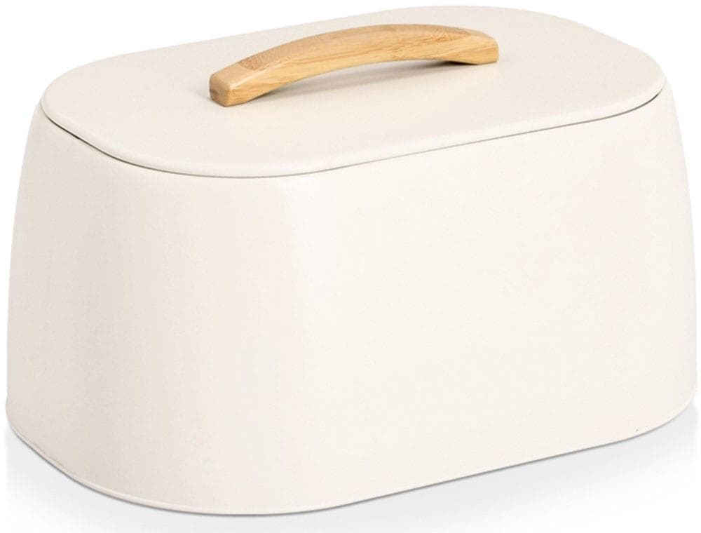 Brotkasten ZELLER PRESENT Creme Metall Gummibaumgriff