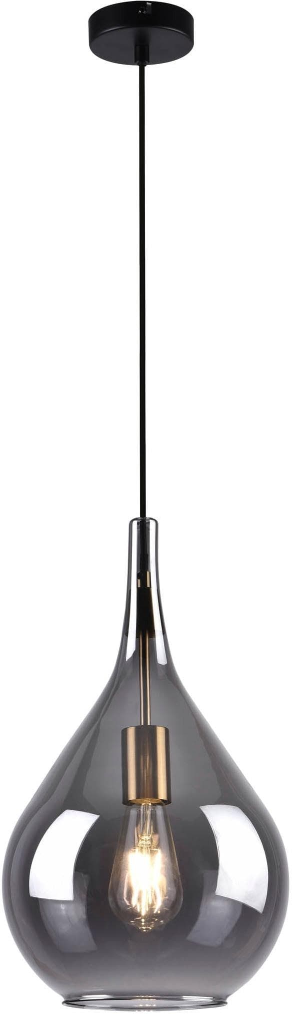 Näve Pendelleuchte Metall & Glas Schwarz Esszimmerleuchte