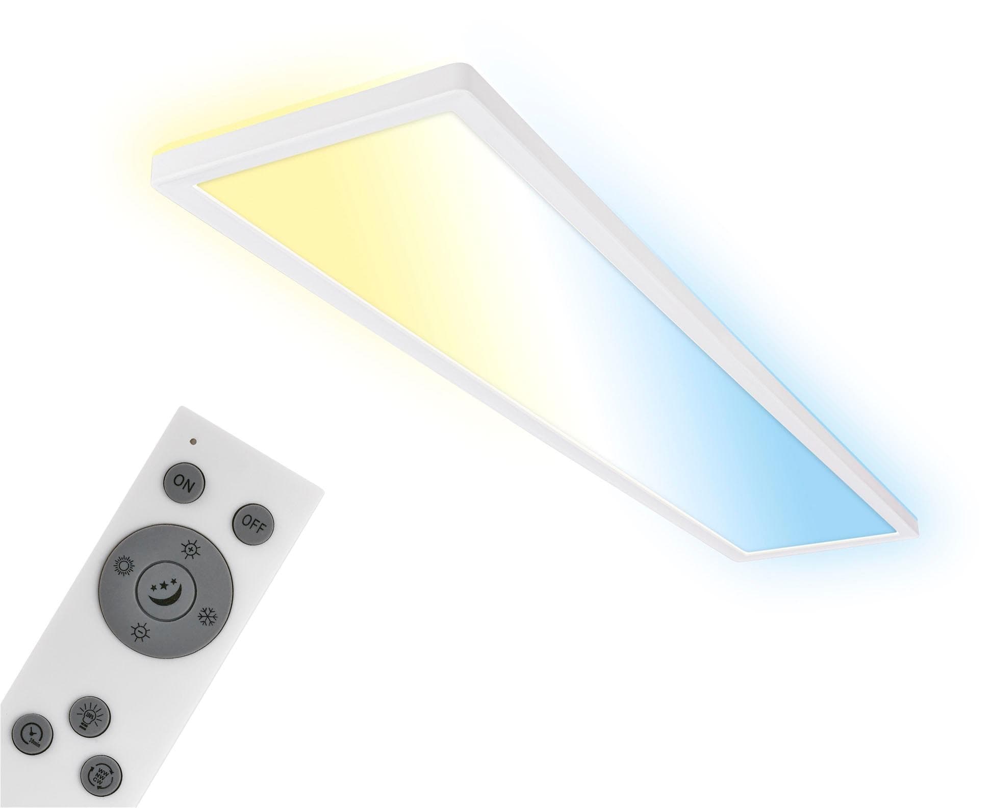 Briloner Leuchten LED Deckenleuchte SLIM - Dimmbar, Fernbedienung, Nachtlicht