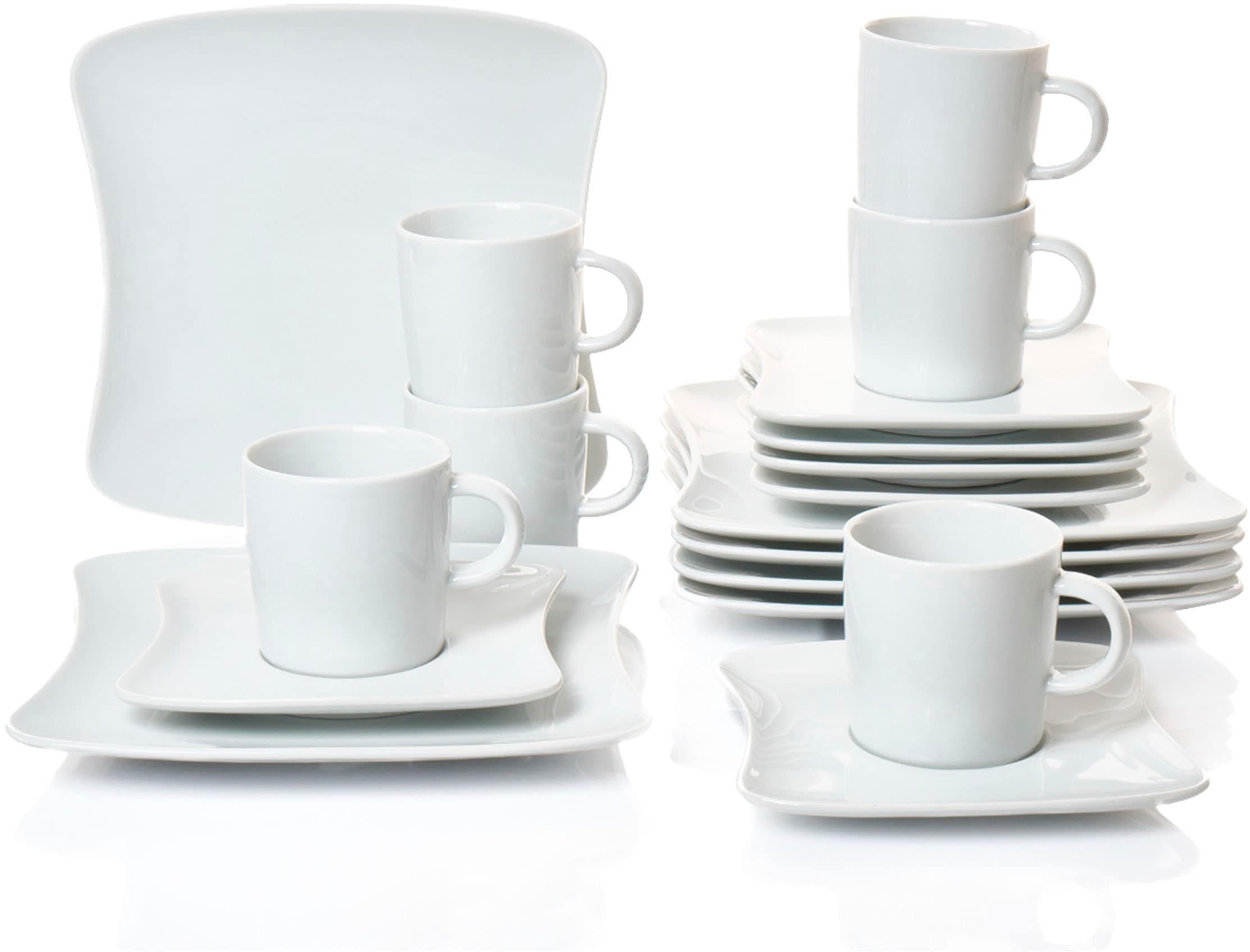 Retsch Arzberg Kaffeeservice SANDY 18-tlg. Porzellan weiß