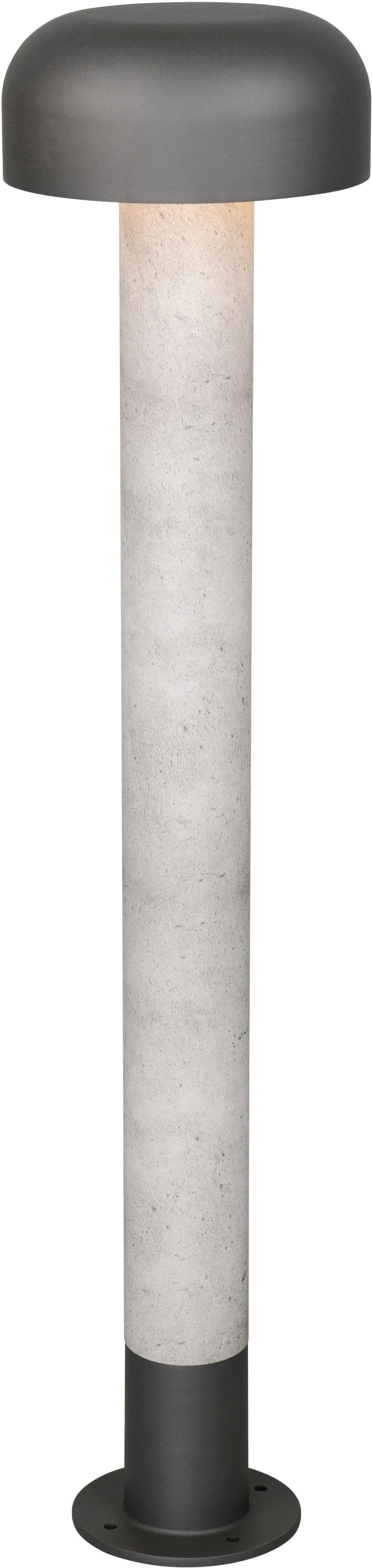 Wegeleuchte Fraser, grau/Betonoptik, Alu, IP54, Höhe 84,5 cm
