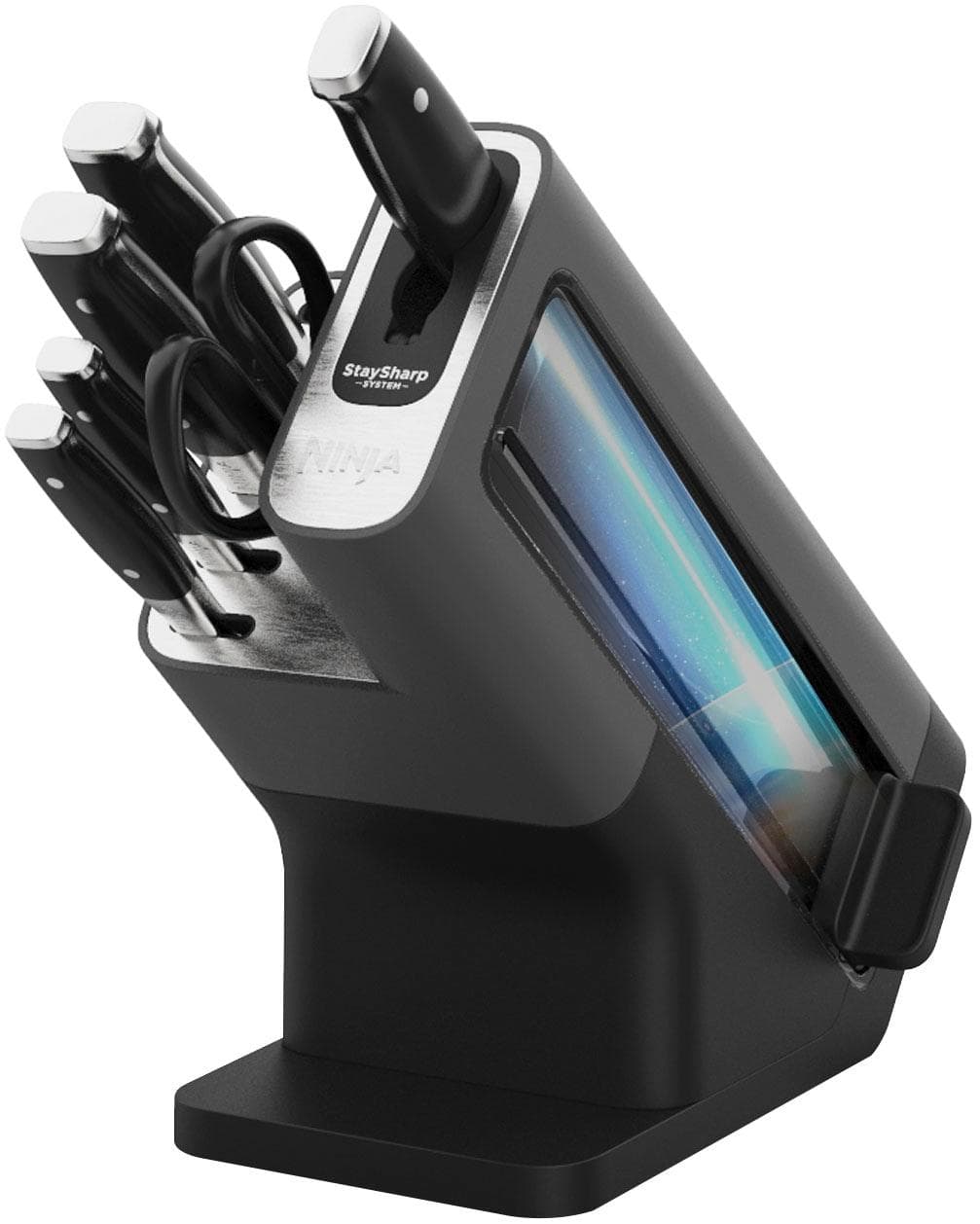 Ninja Küchenorganizer-Set StaySharp Messerblock Edelstahl Schwarz
