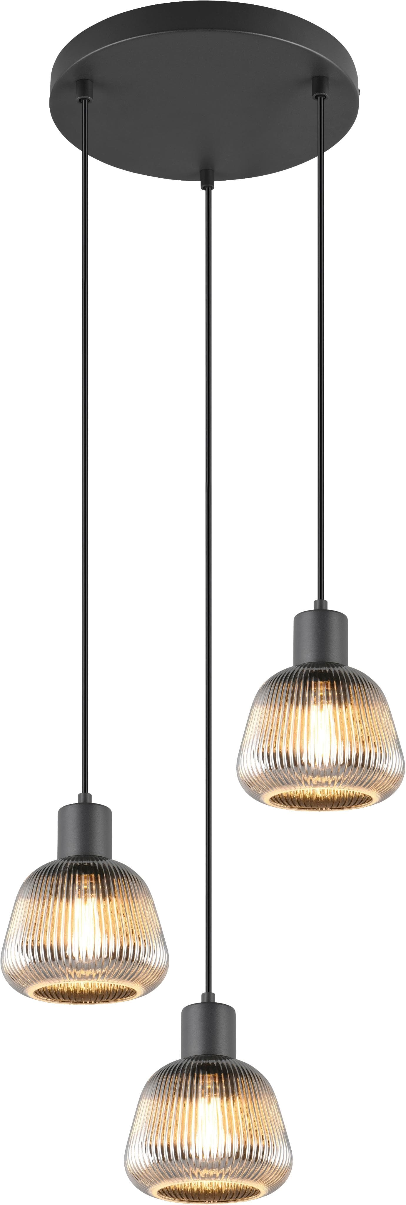 TRIO LEUCHTEN Pendelleuchte TARIFA 3-flammig schwarz matt