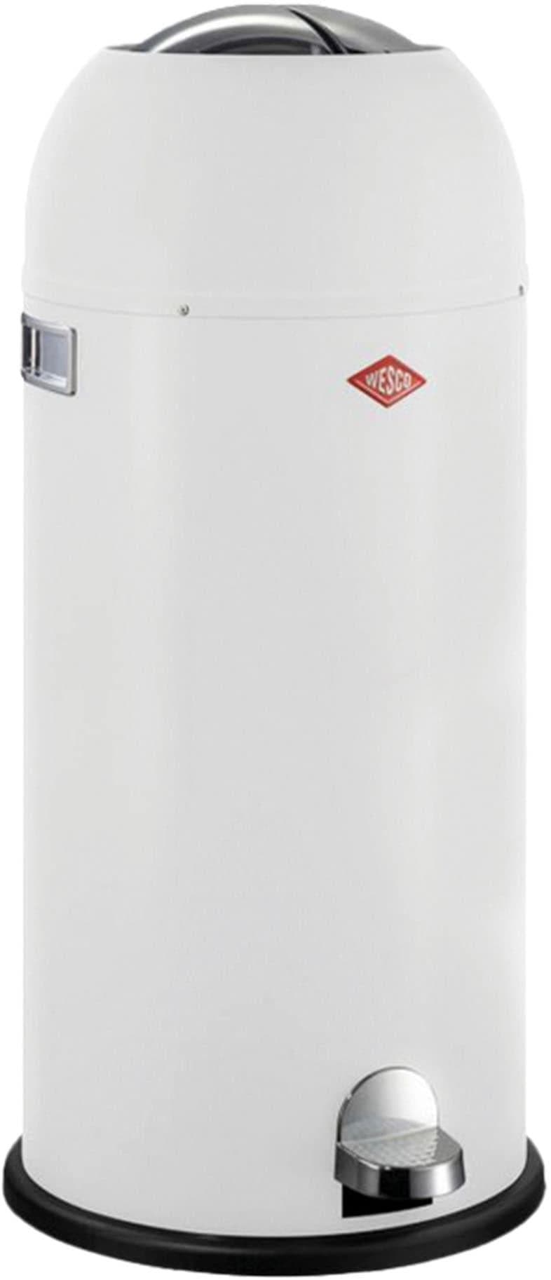 WESCO Kickmaster Maxi Mülleimer 40L weiß matt mit Fußtritt