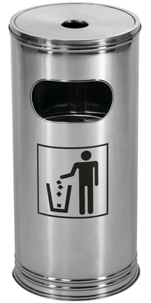 WESCO Standascher 15 L Edelstahl Aschenbecher mit Einwurfschlitz