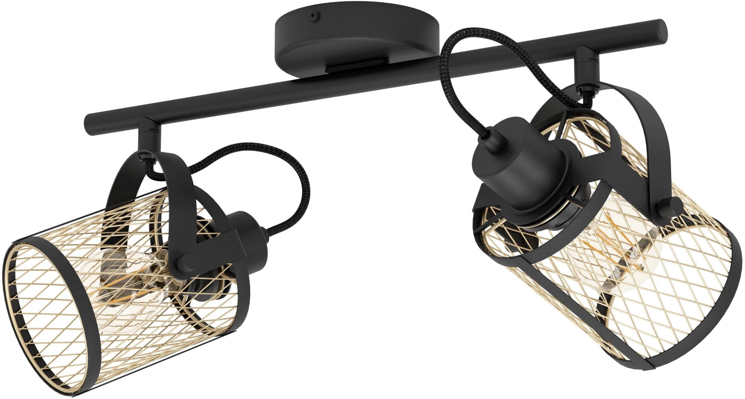 EGLO Deckenspot DELLOW Spotlampe Stahl E27 2X40W IP20 Schwarz