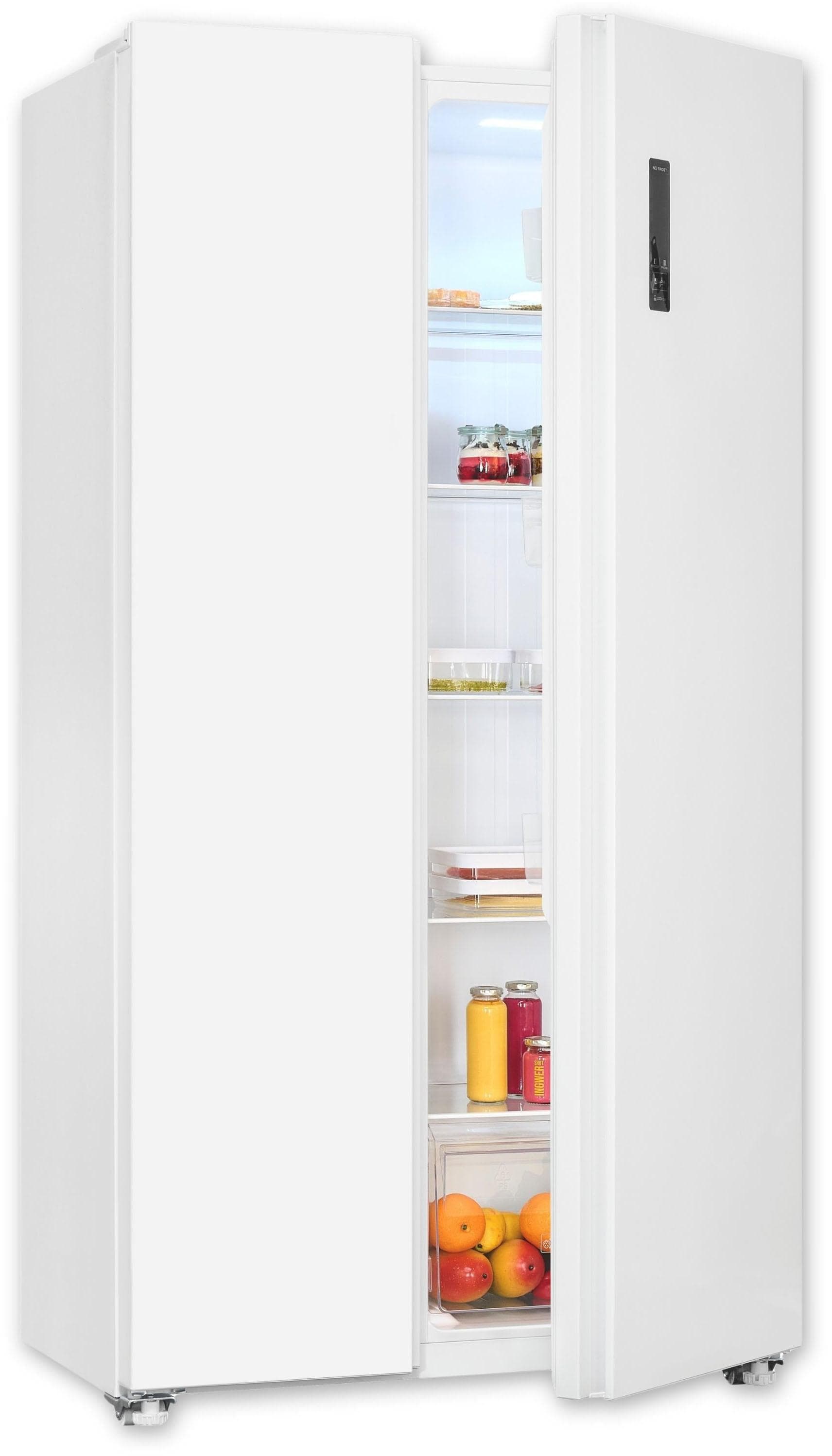 EXQUISIT Side-by-Side Kühlschrank weiß 442 L