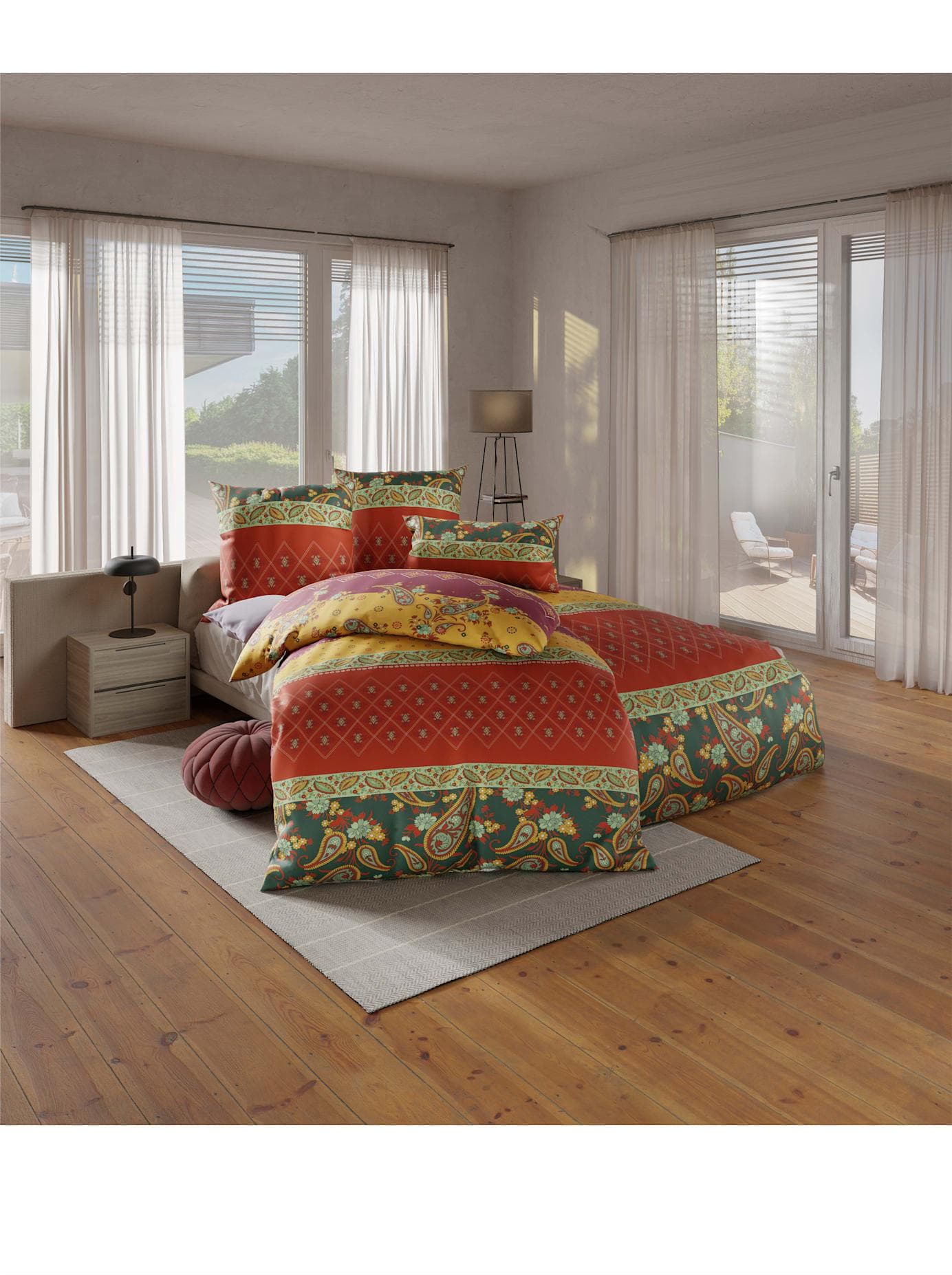 Witt Bettwäsche Renforcé Paisley Design mit Reißverschluss