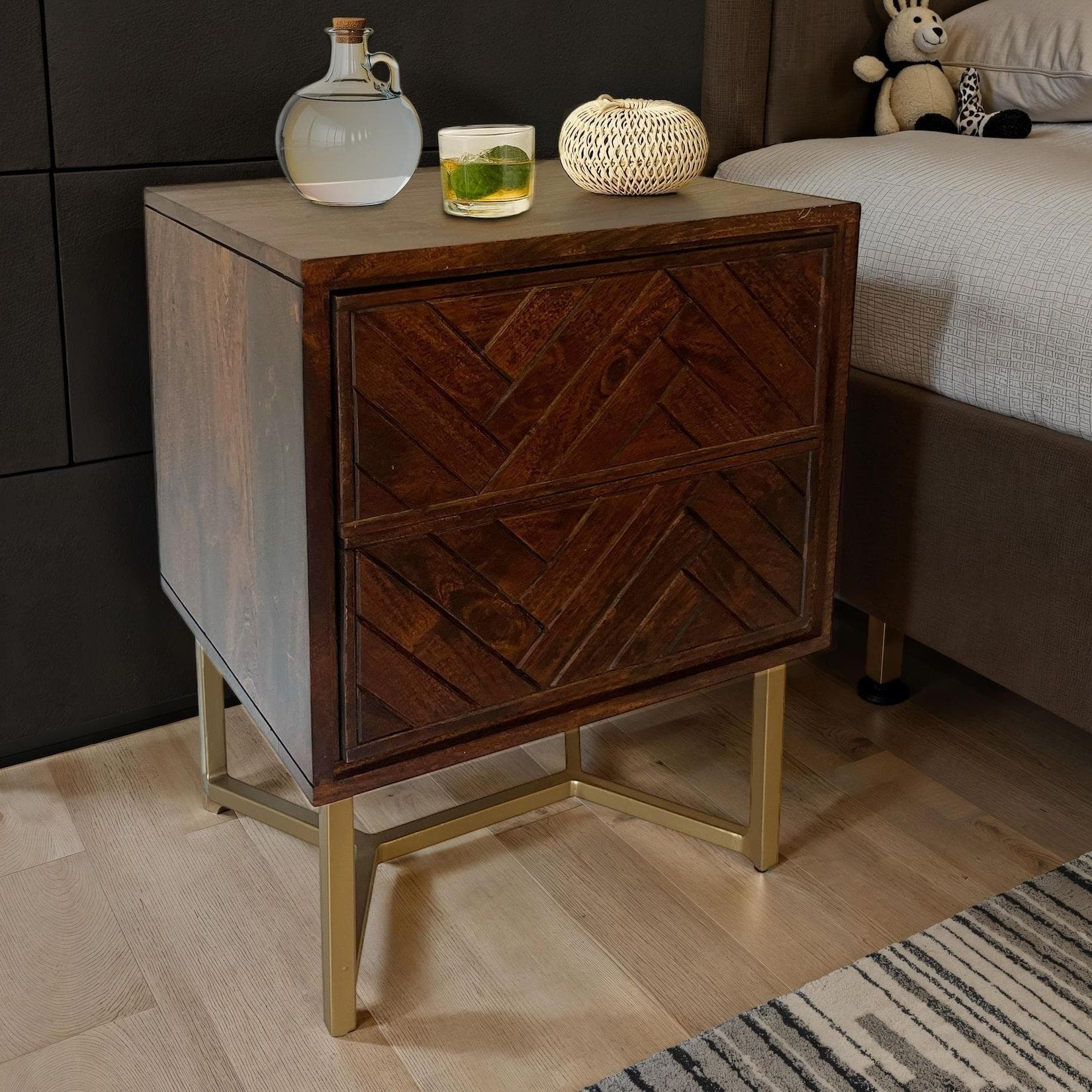 FINEBUY Nachttisch FB110155 Industrial