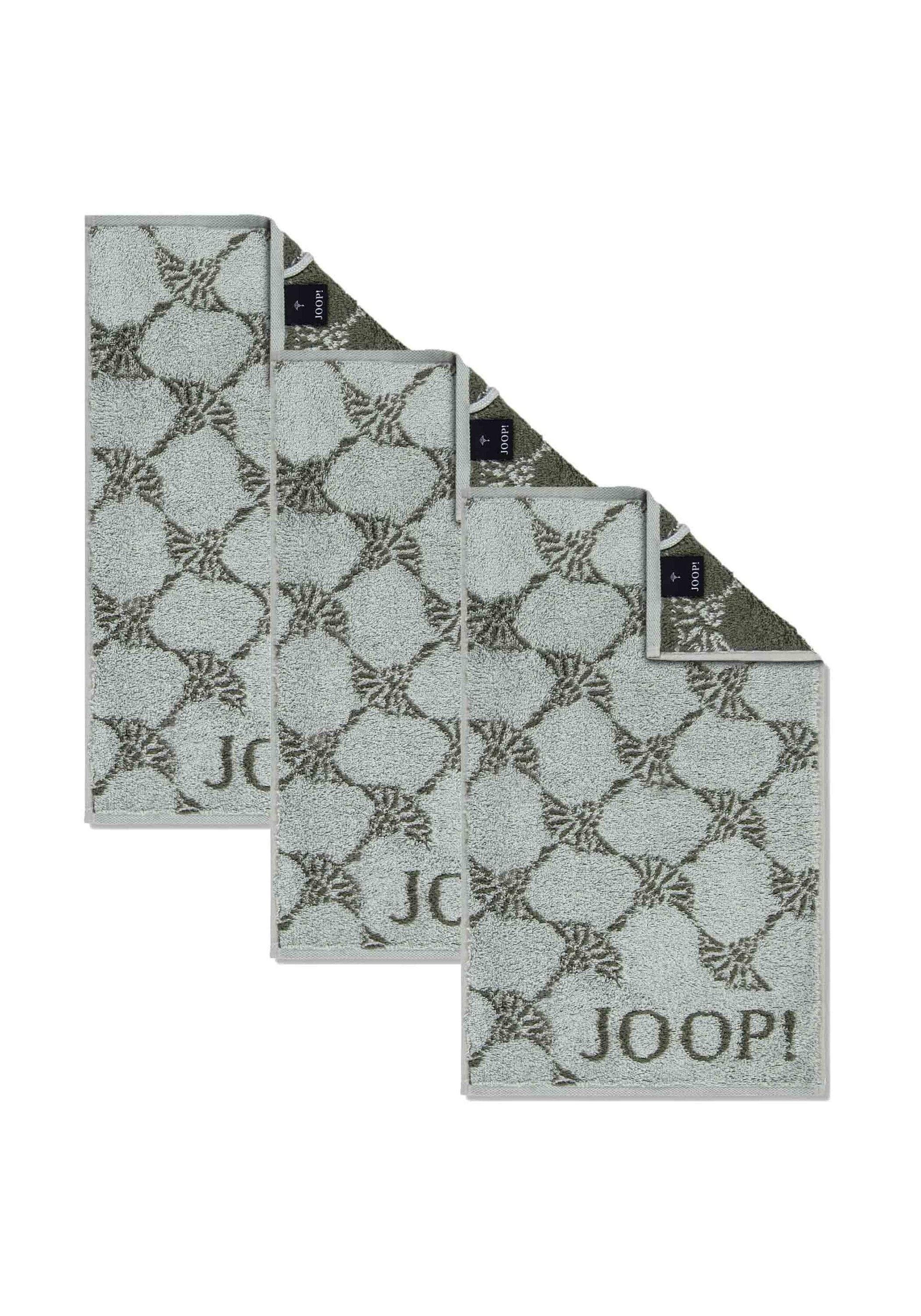 JOOP! Gästetuch Classic Frottier 3er Pack Salbei Cornflower 100% Baumwolle