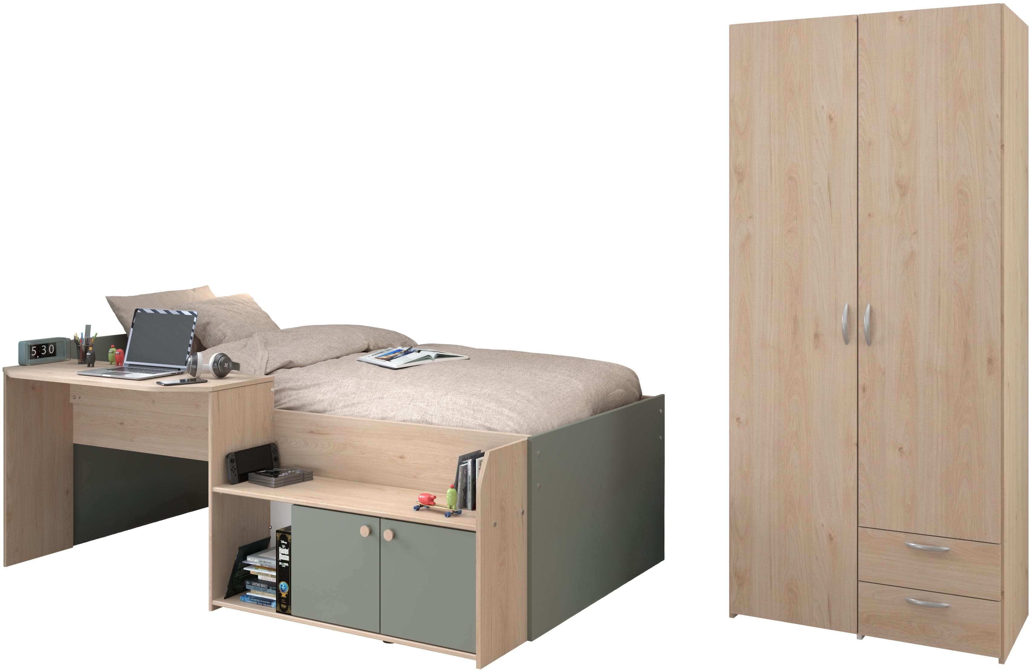 Jugendzimmer-Set PARISOT Jade 11 Hochbett mit Schreibtisch