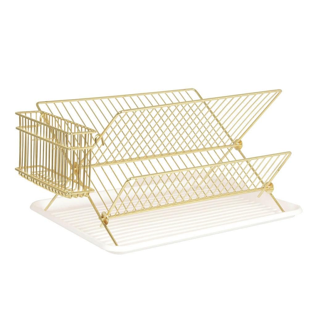 Present Time Geschirrabtropfkorb Gold Abtropfschale Bestecksammler