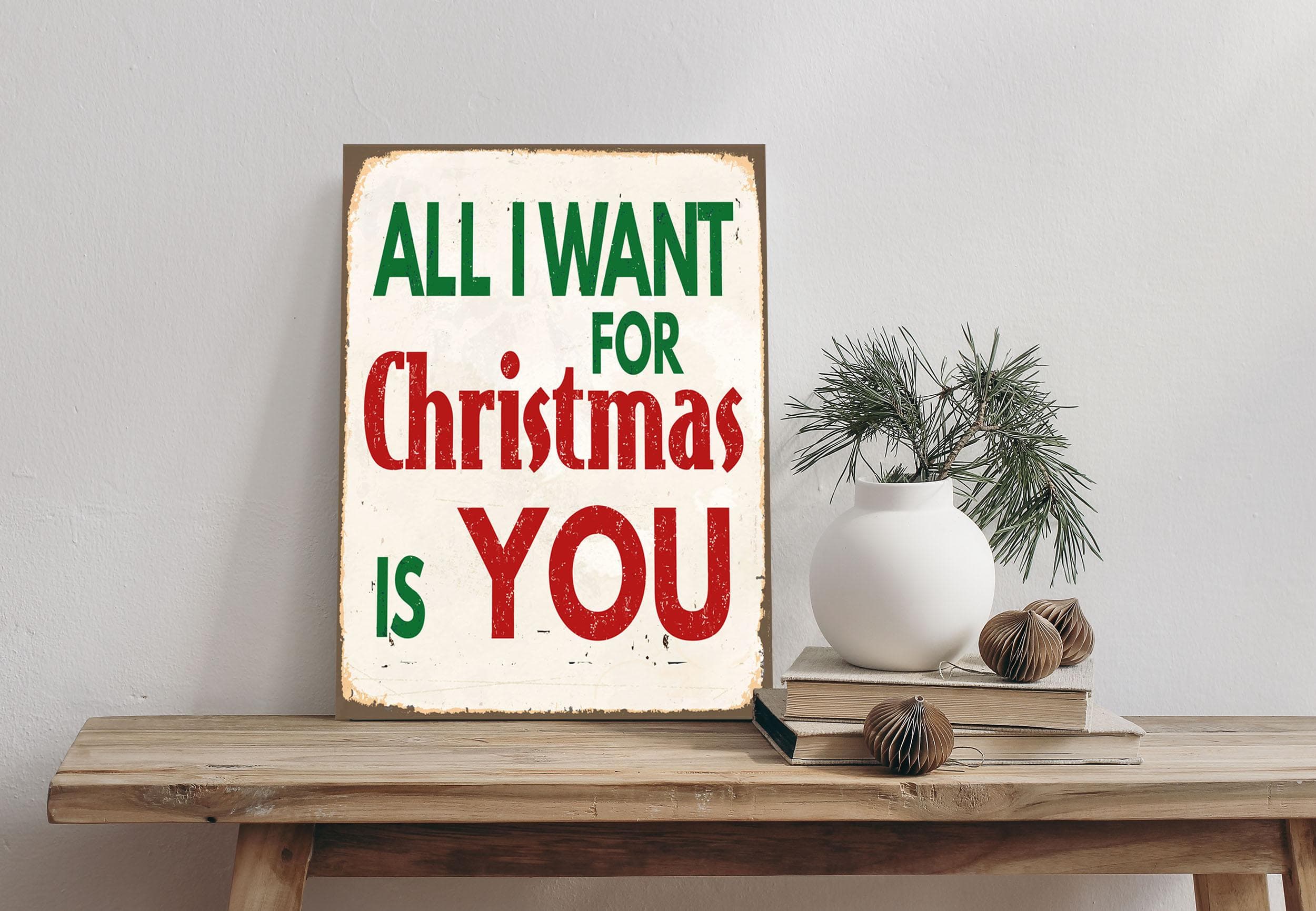 Alu-Dibond-Druck QUEENCE Weihnachten Rot