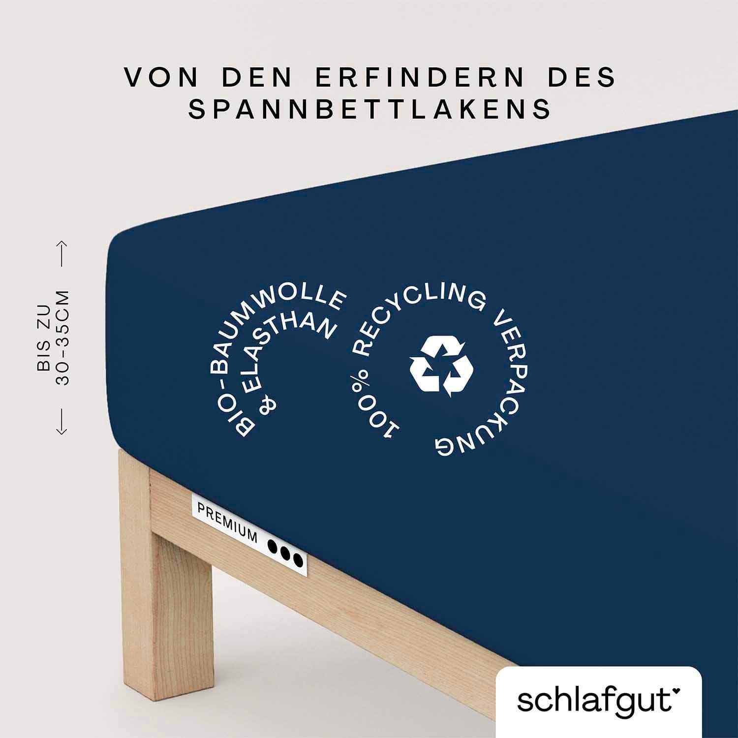 Schlafgut Premium Spannbettlaken: Bio-Makobaumwolle, Elastisch, Zero Waste Verpackung