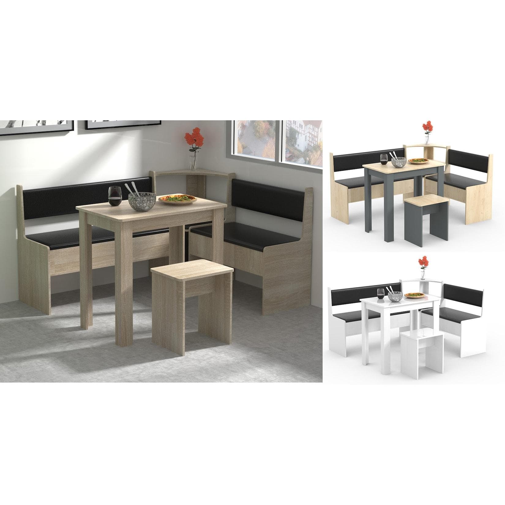 VCM Eckbankgruppe Esal Mini Essgruppe Sonoma-Eiche