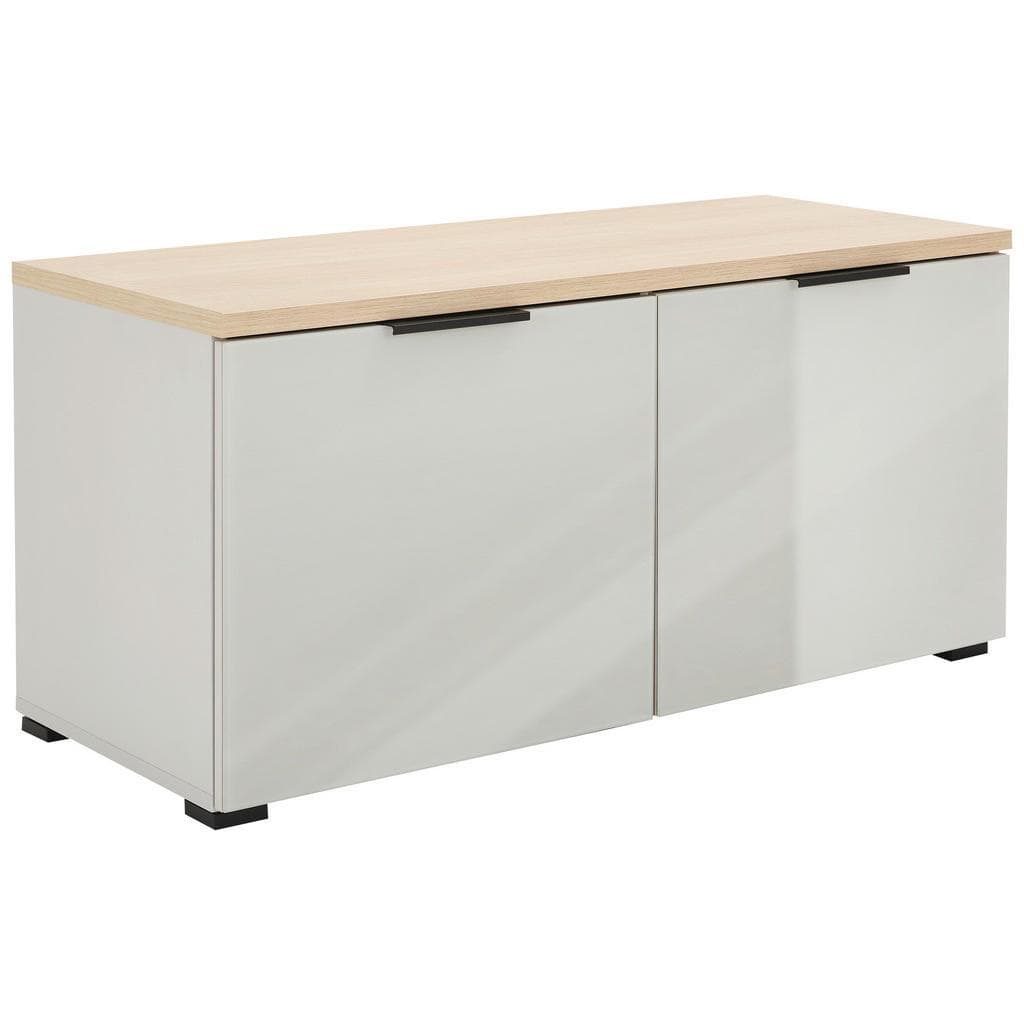 Garderobenbank aus Metall in Eiche und Kaschmir