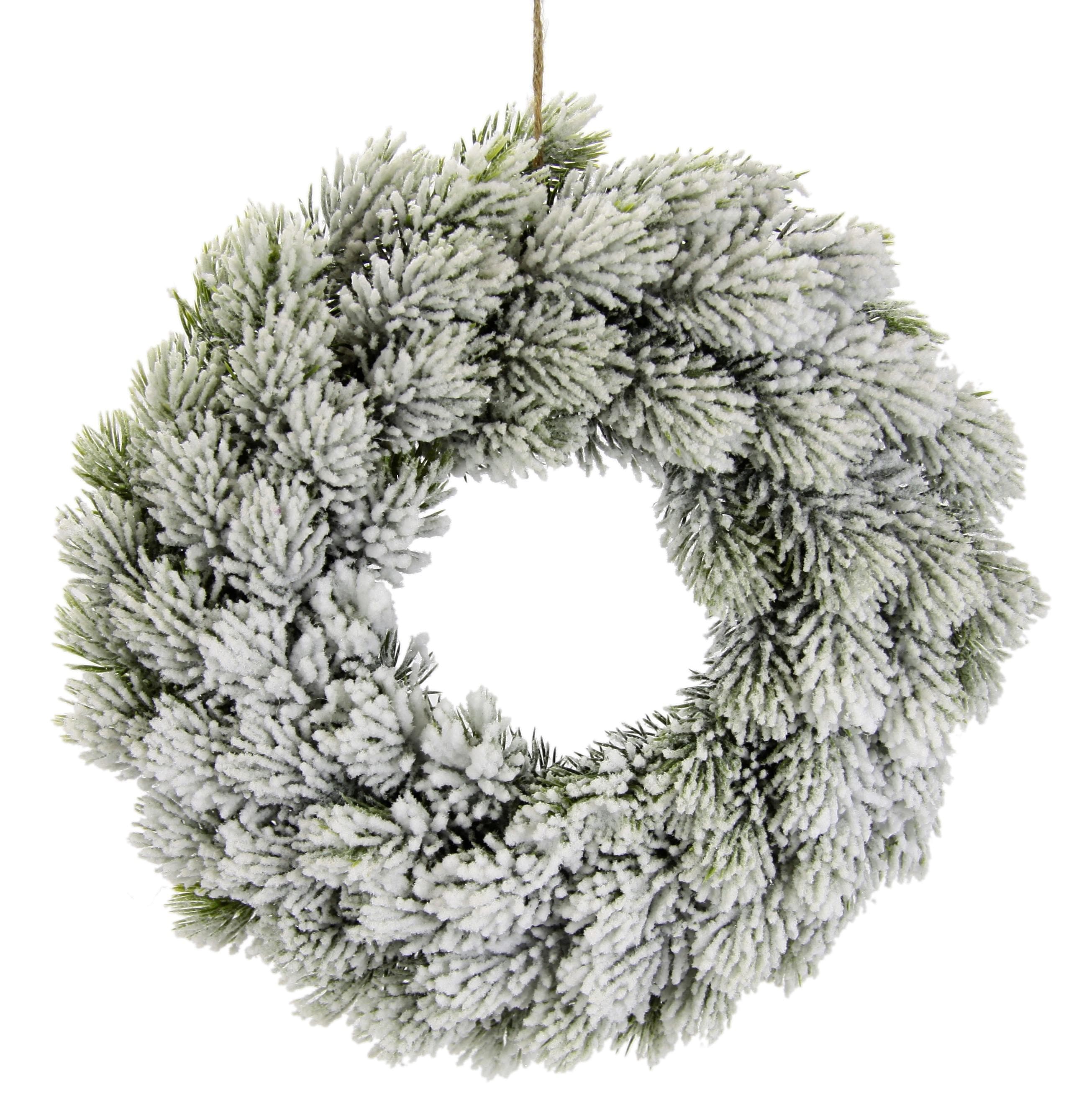 I.GE.A. Tannenkranz Grün/Weiß Kunstpflanzen Weihnachtsdekoration