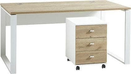 Büromöbel-Set GERMANIA GW-Lioni Weiß Schreibtisch Rollcontainer