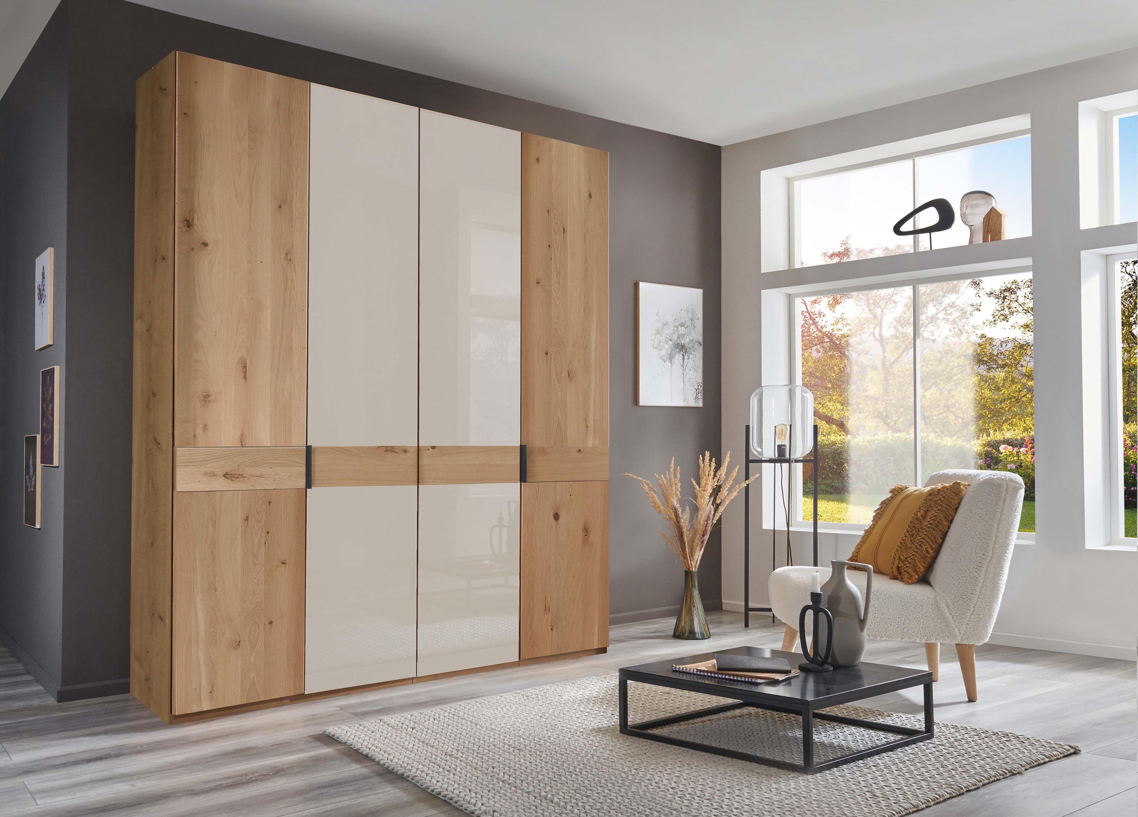 WIEMANN Drehtürenschrank Cardiff Braun mit Türdämpfung