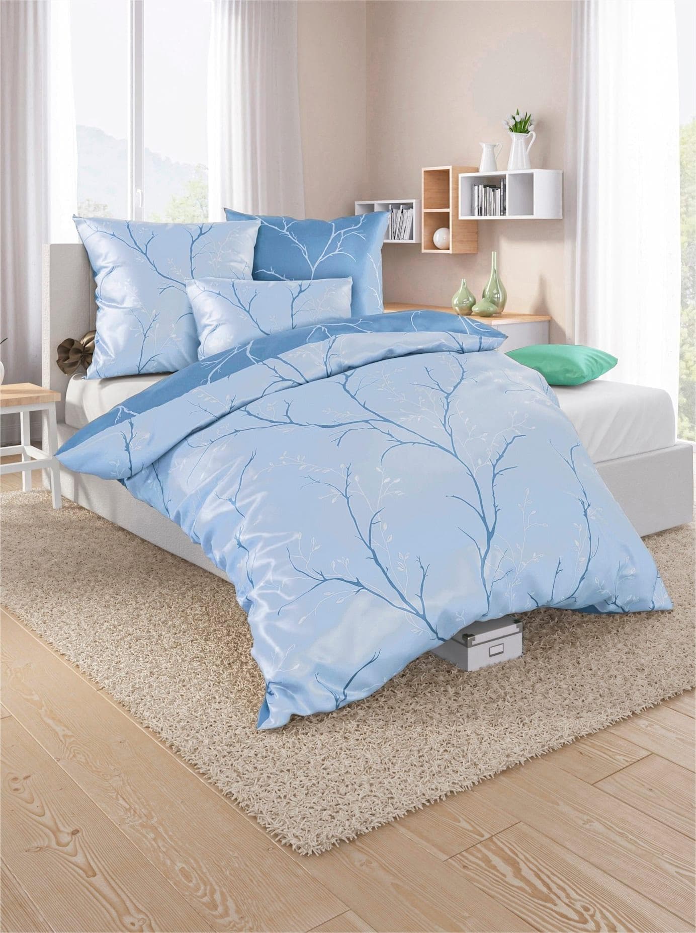 Witt Mako-Satin Bettwäsche Satin Rankendessin 2-teilig mit Reißverschluss