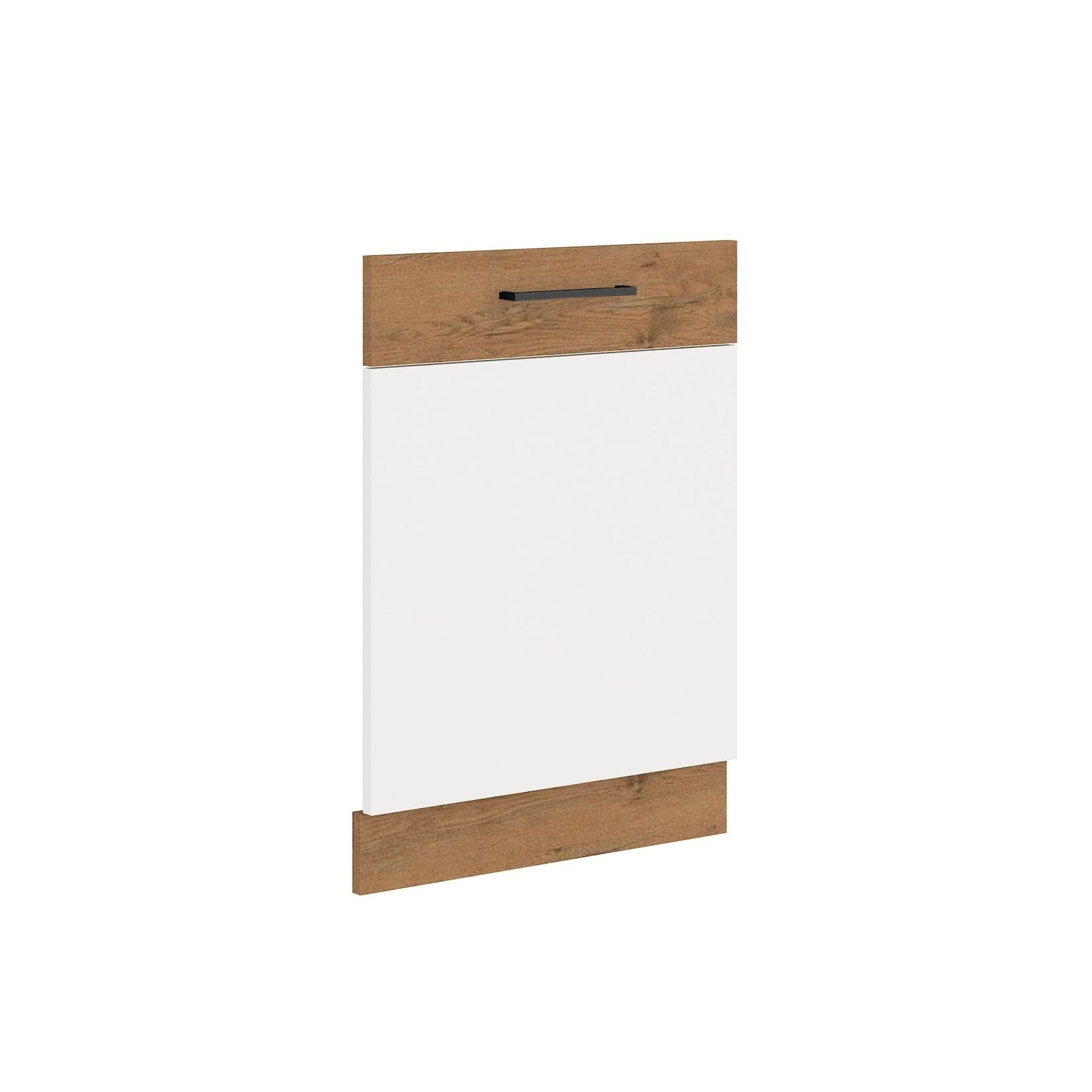 Vollintegrierte Geschirrspülmaschine in Weiß-Eiche Design