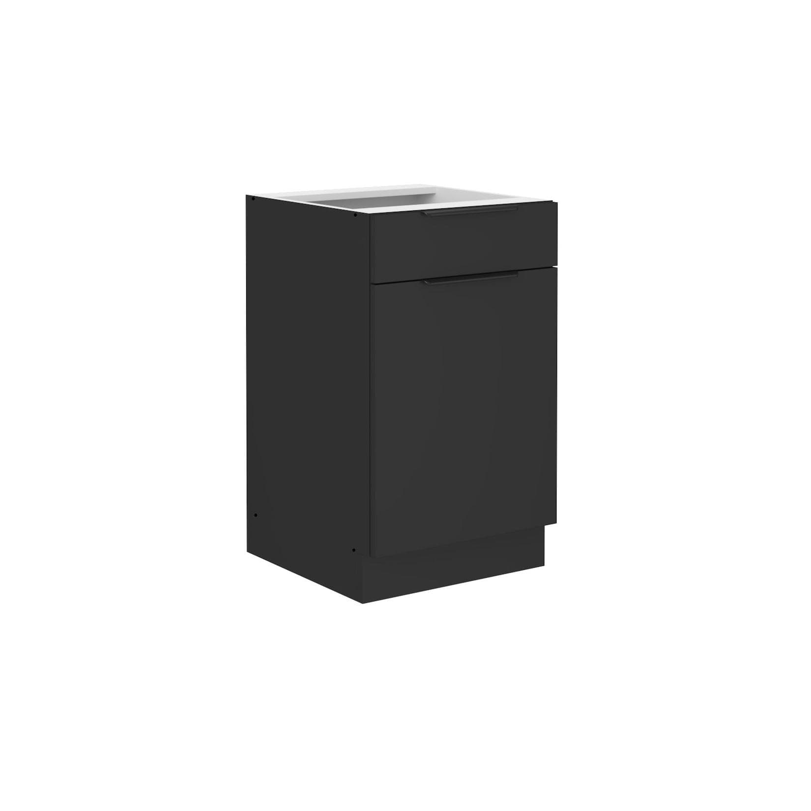 SIENA Unterschrank Küche Schwarz Vollauszug Soft-Close