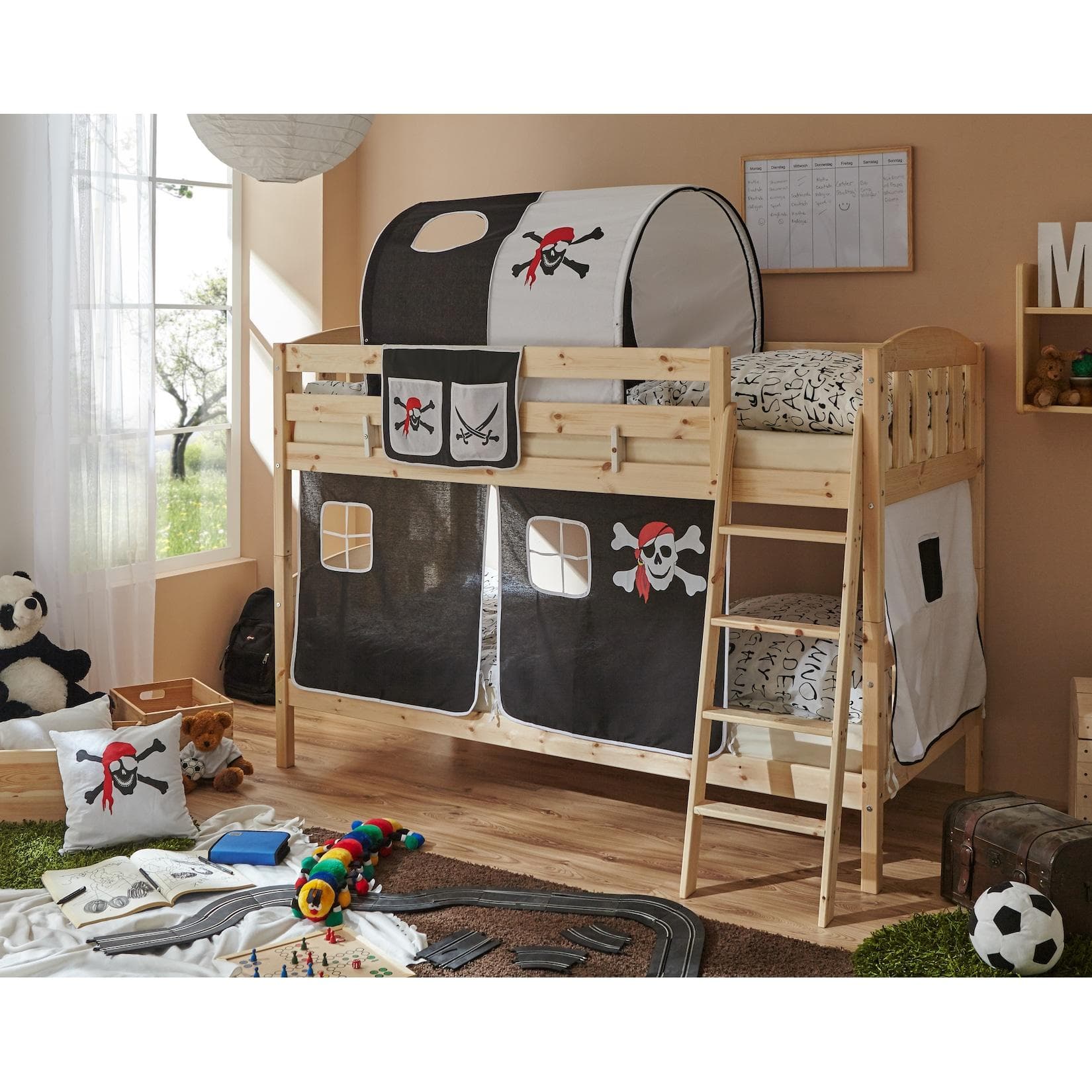 TiCAA Etagenbett Erni Country Kiefer Natur