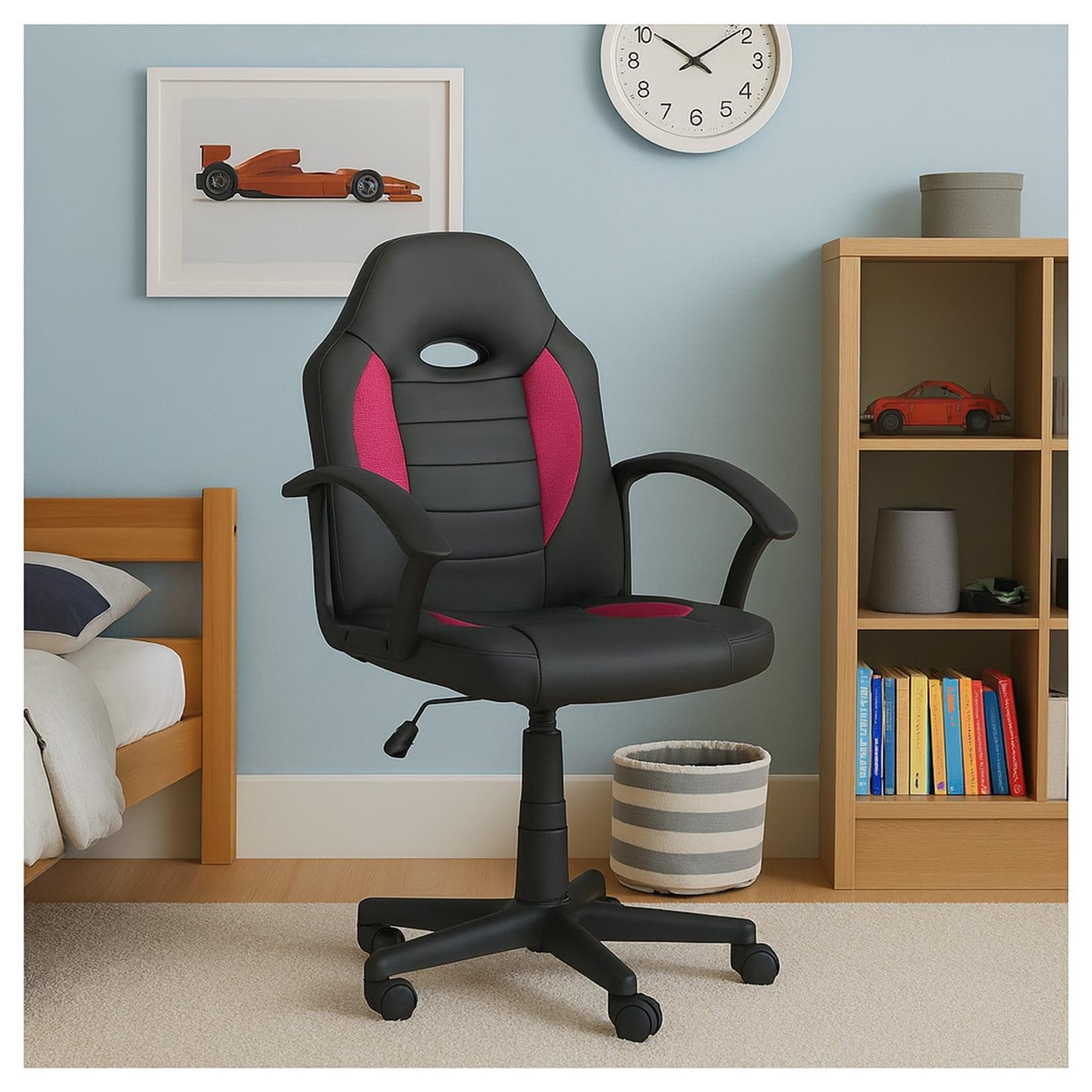 HTI-Living Schreibtischstuhl Kinder Drehstuhl Grau Höhenverstellbar